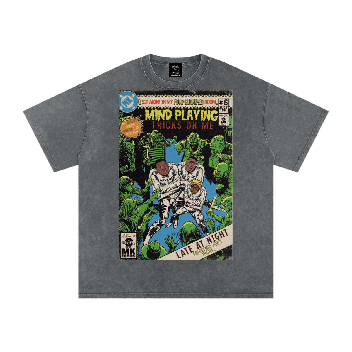 Mind Playing Tricks on Me - Snow Washed Oversized Cotton T-Shirt