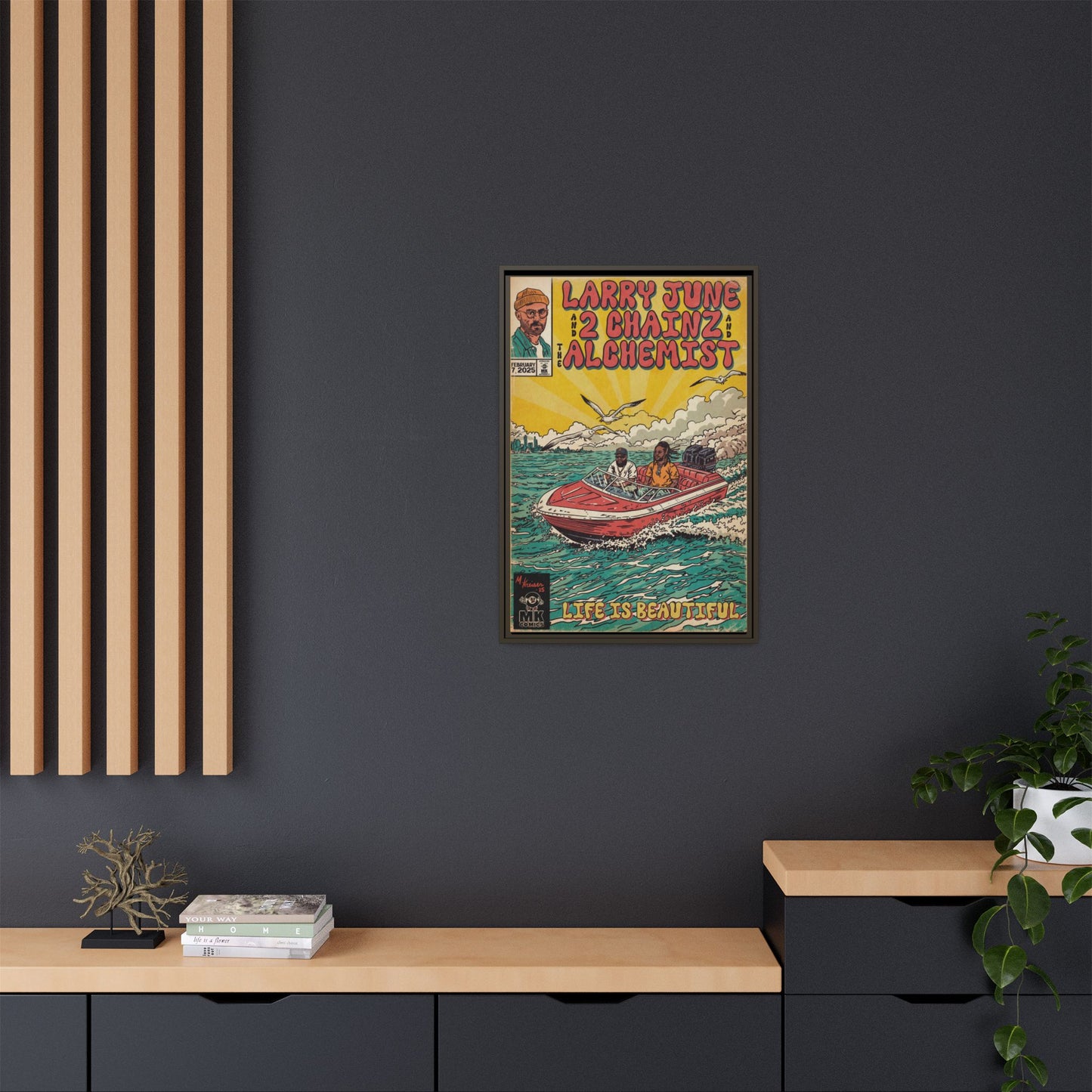 Life is Beautiful - Matte Canvas, Framed (Multi-color)