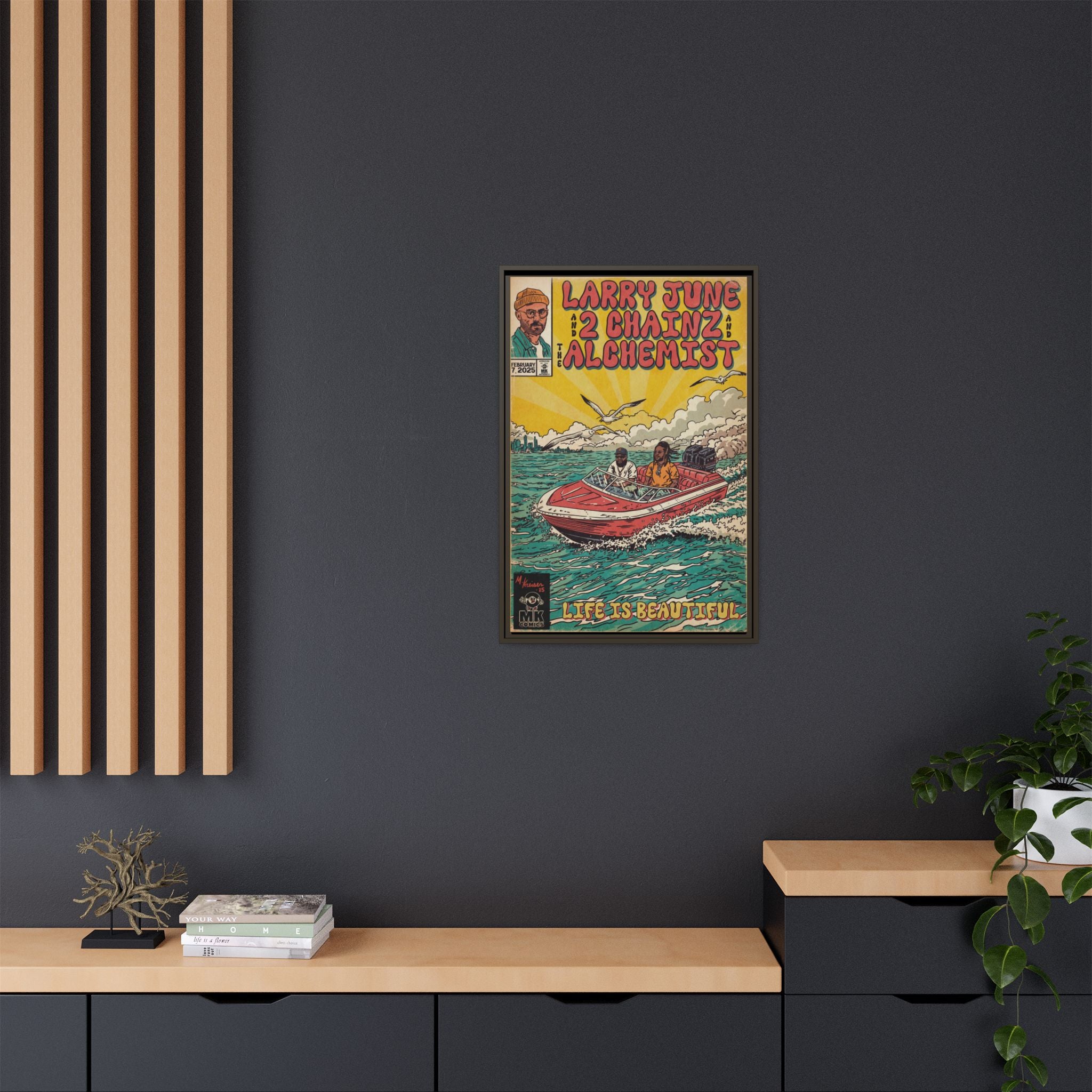 Life is Beautiful - Matte Canvas, Framed (Multi-color)