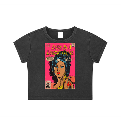 Love is a Losing Game - Snow Washed Crop Top