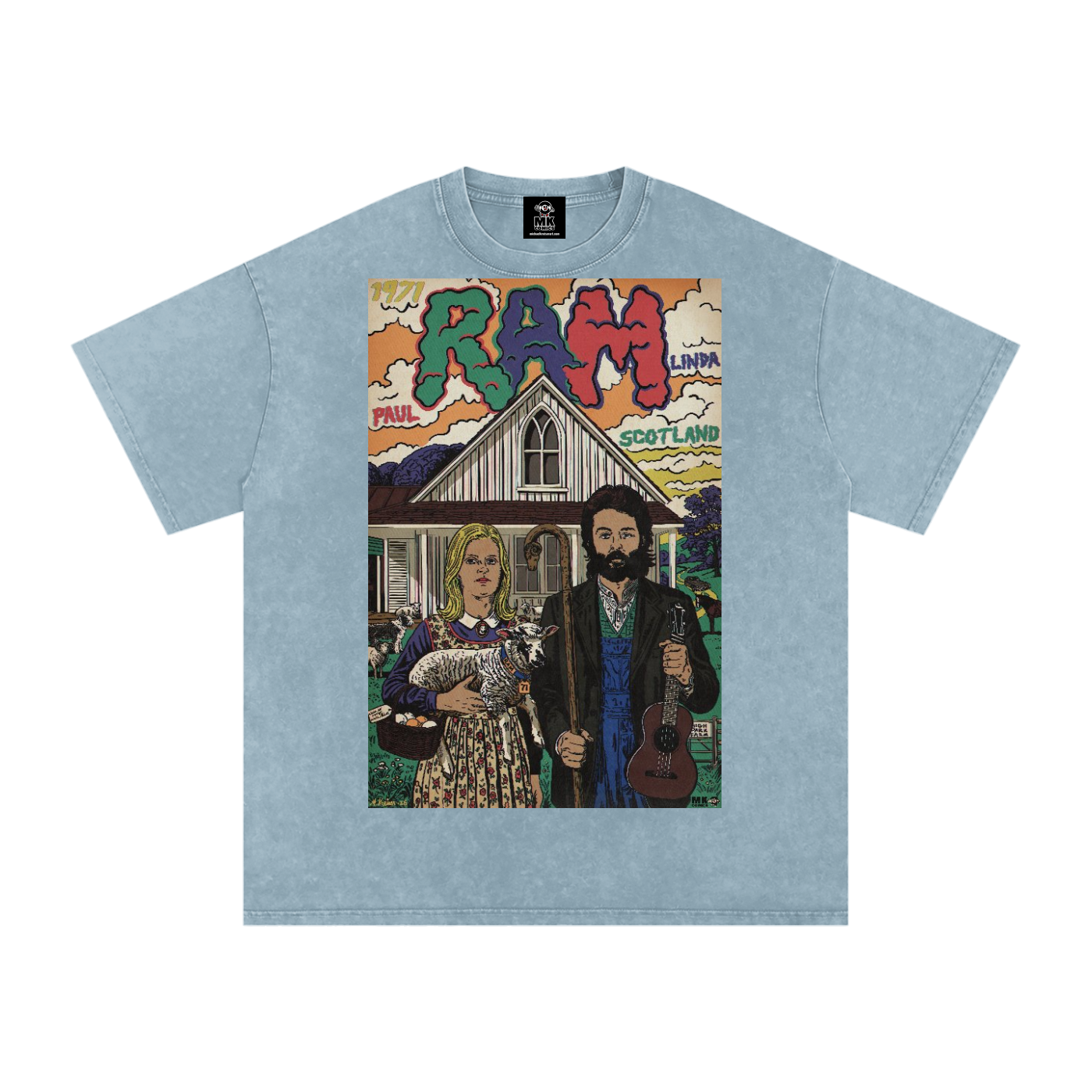 Ram - Snow Washed Oversized Cotton T-Shirt