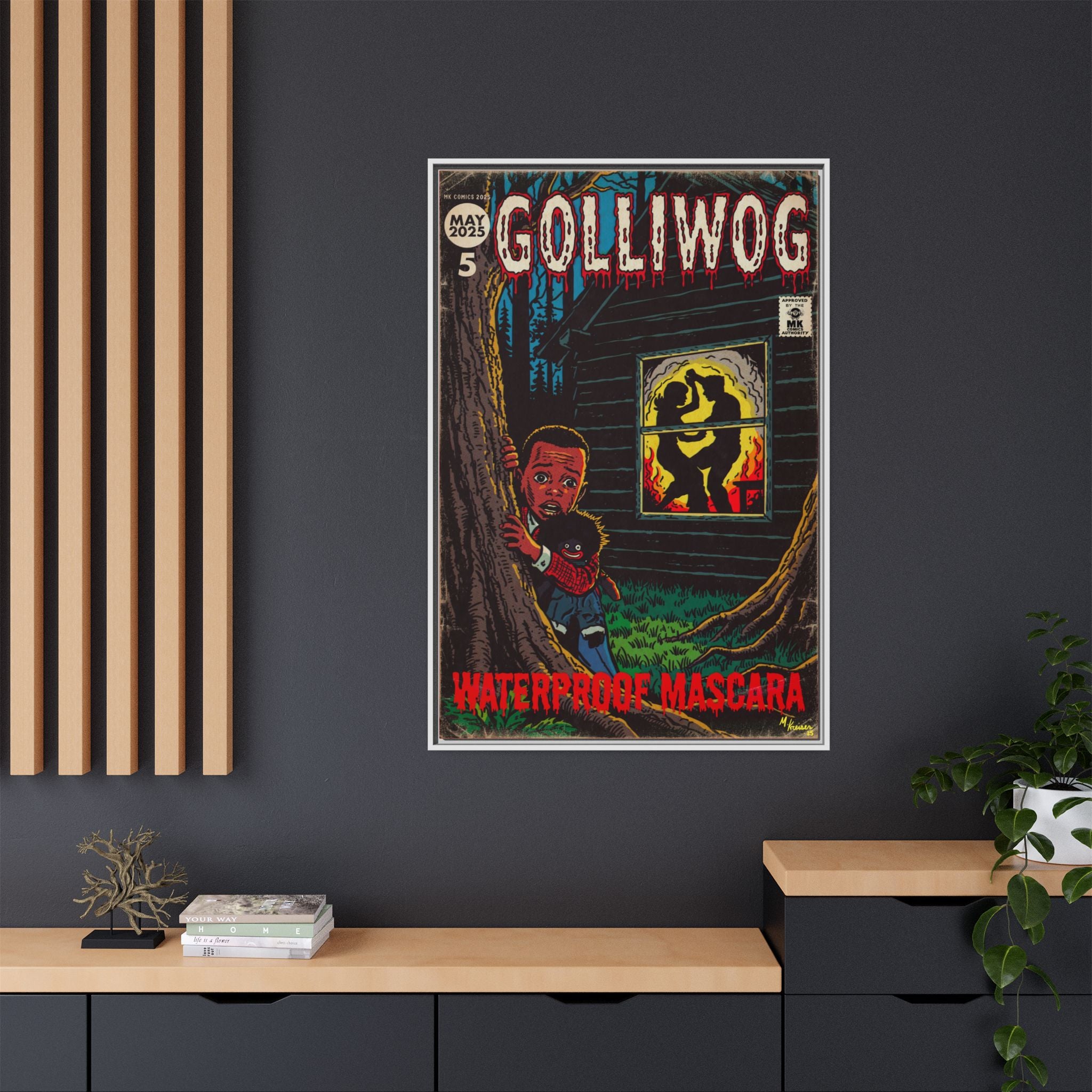 Waterproof Mascara - Golliwog - Matte Canvas, Framed (Multi-color)