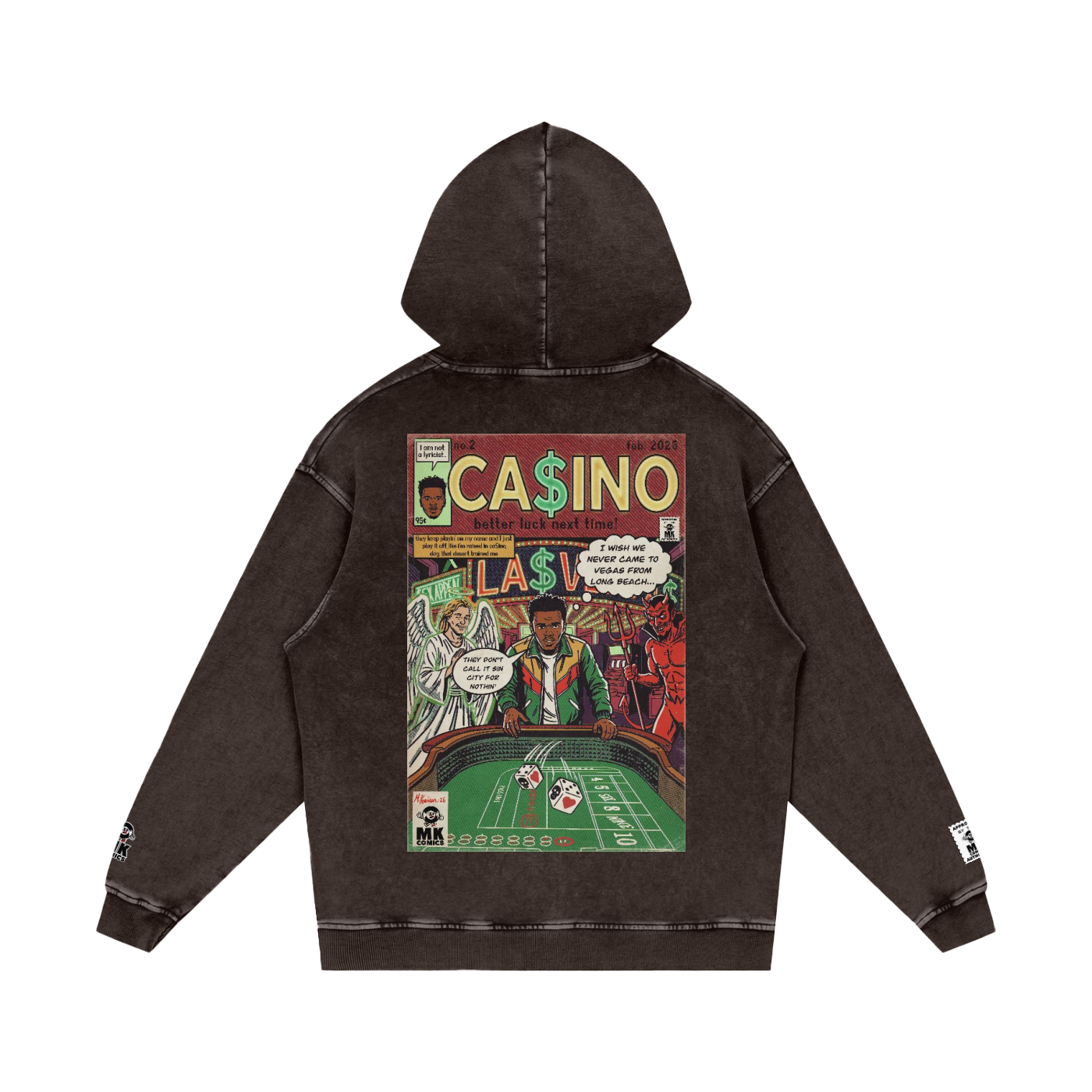 Casino - Snow Washed Loose Cotton Hoodie