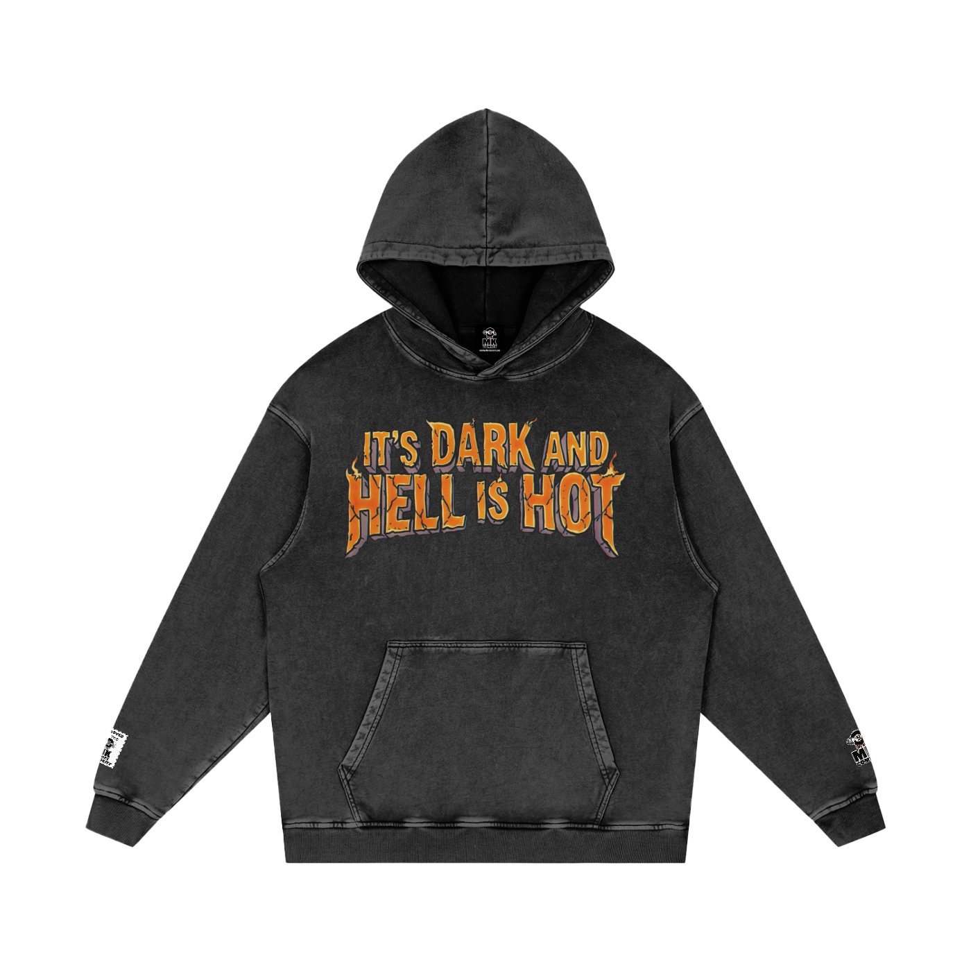 It's Dark & Hell is Hot - Snow Washed Loose Cotton Hoodie