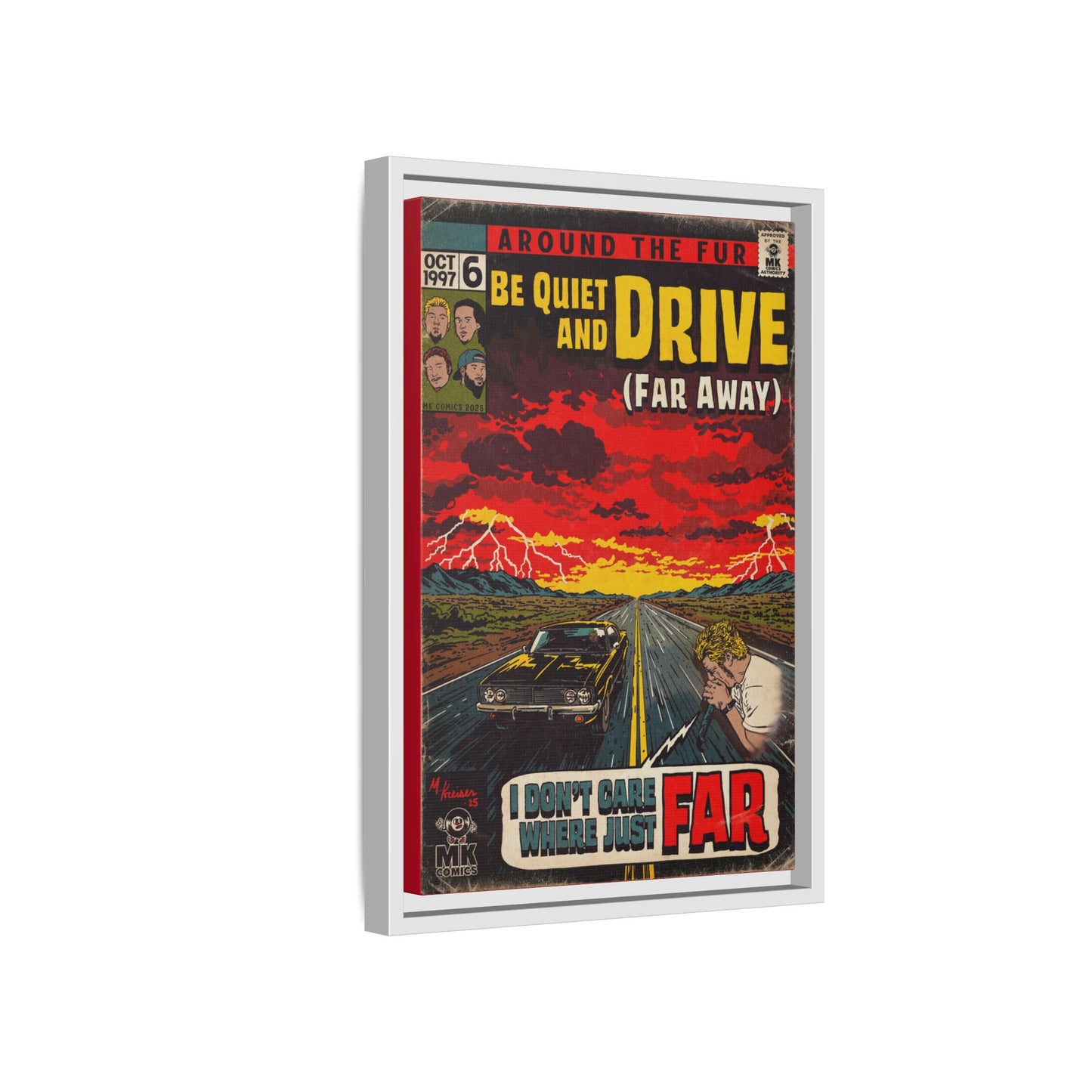 Be Quiet and Drive - Matte Canvas, Framed (Multi-color)