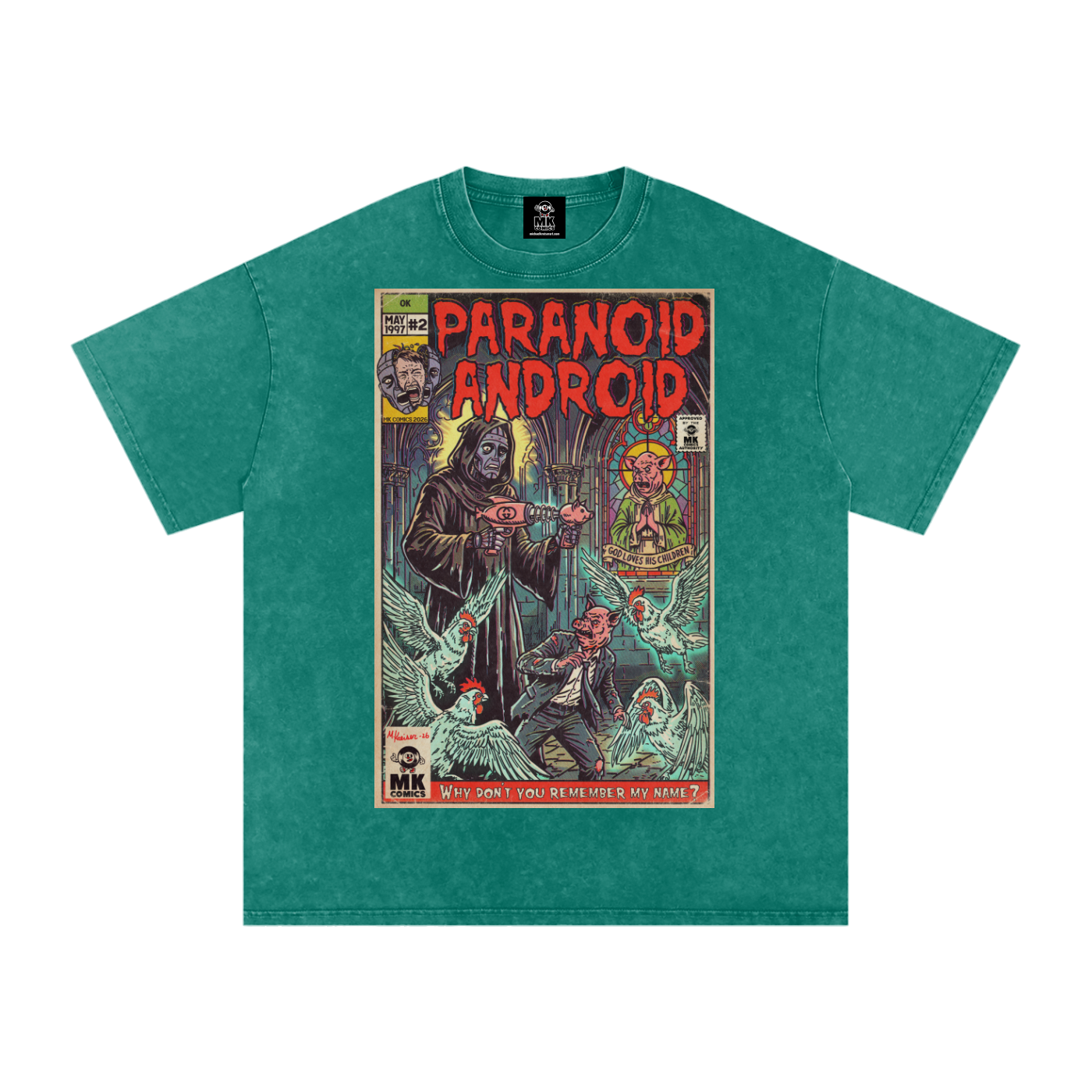 Paranoid Android -  Snow Washed Oversized Cotton T-Shirt