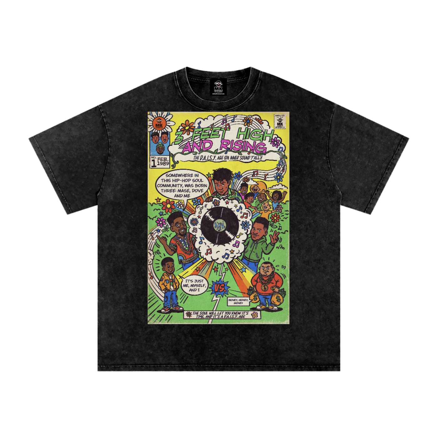 3 Feet High & Rising - Snow Washed Oversized Cotton T-Shirt