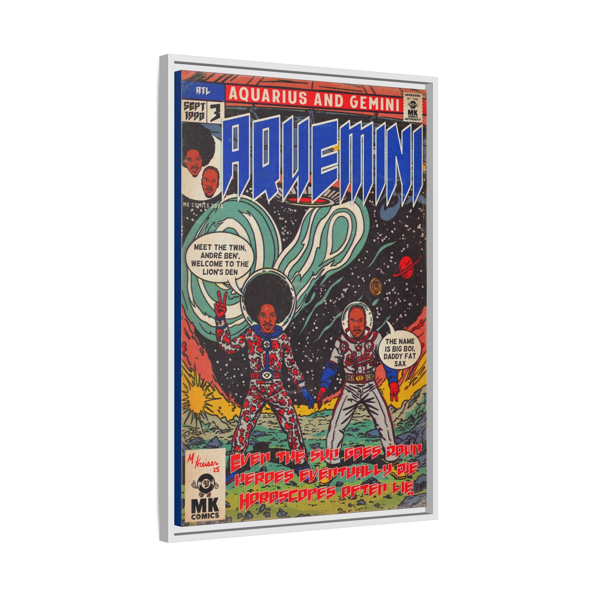 Aquemini - Comic Book Art - Matte Canvas, Framed (Multi-color)