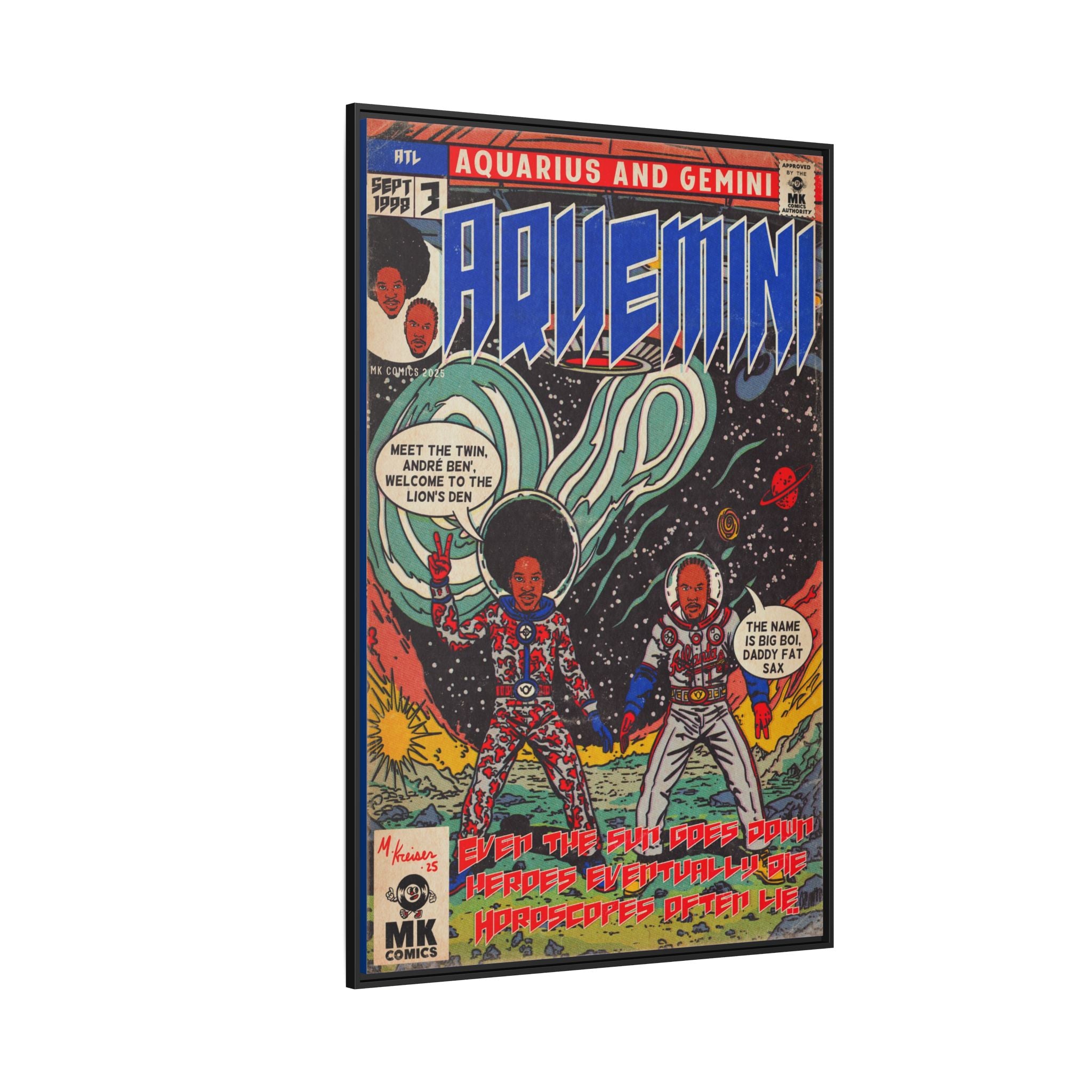 Aquemini - Comic Book Art - Matte Canvas, Framed (Multi-color)