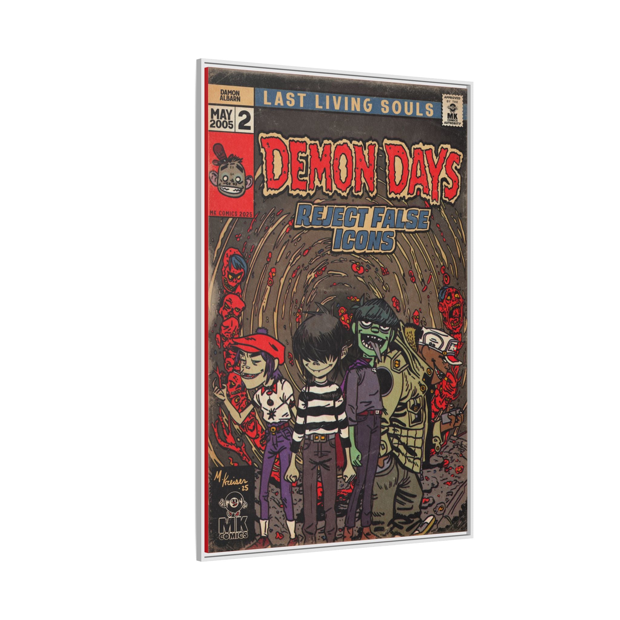 Demon Days - Matte Canvas, Framed (Multi-color)