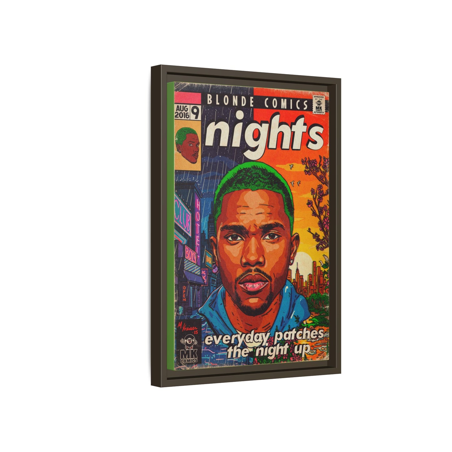 Frank Ocean -Nights - Matte Canvas, Framed (Multi-color)