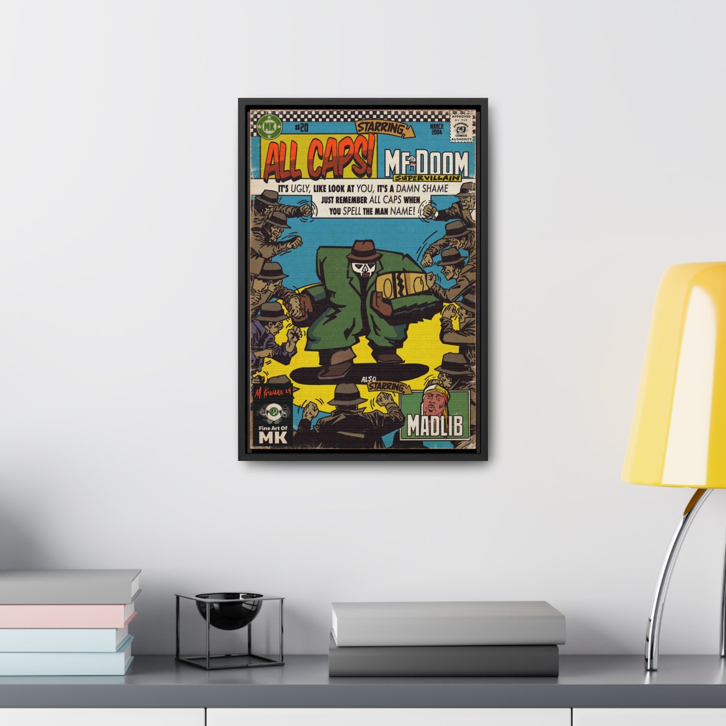 MF DOOM - All Caps - Gallery Canvas Wraps, Vertical Frame