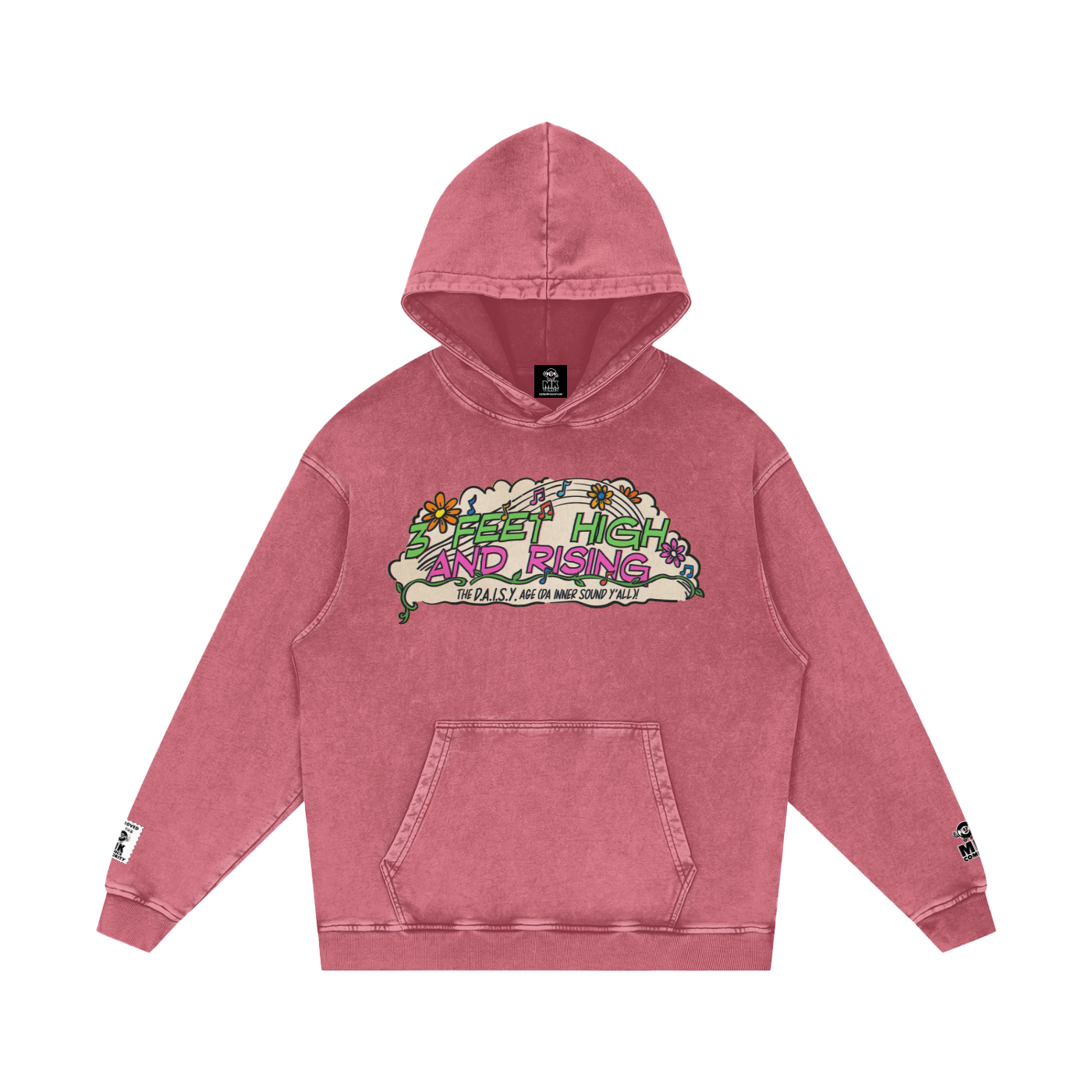 3 Feet High & Rising - Snow Washed Loose Cotton Hoodie