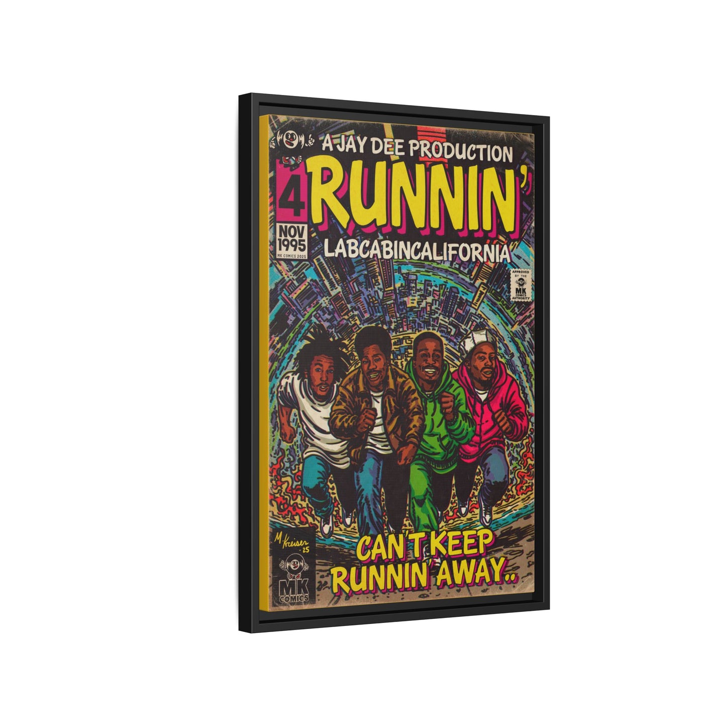 Runnin' - Matte Canvas, Framed (Multi-color)