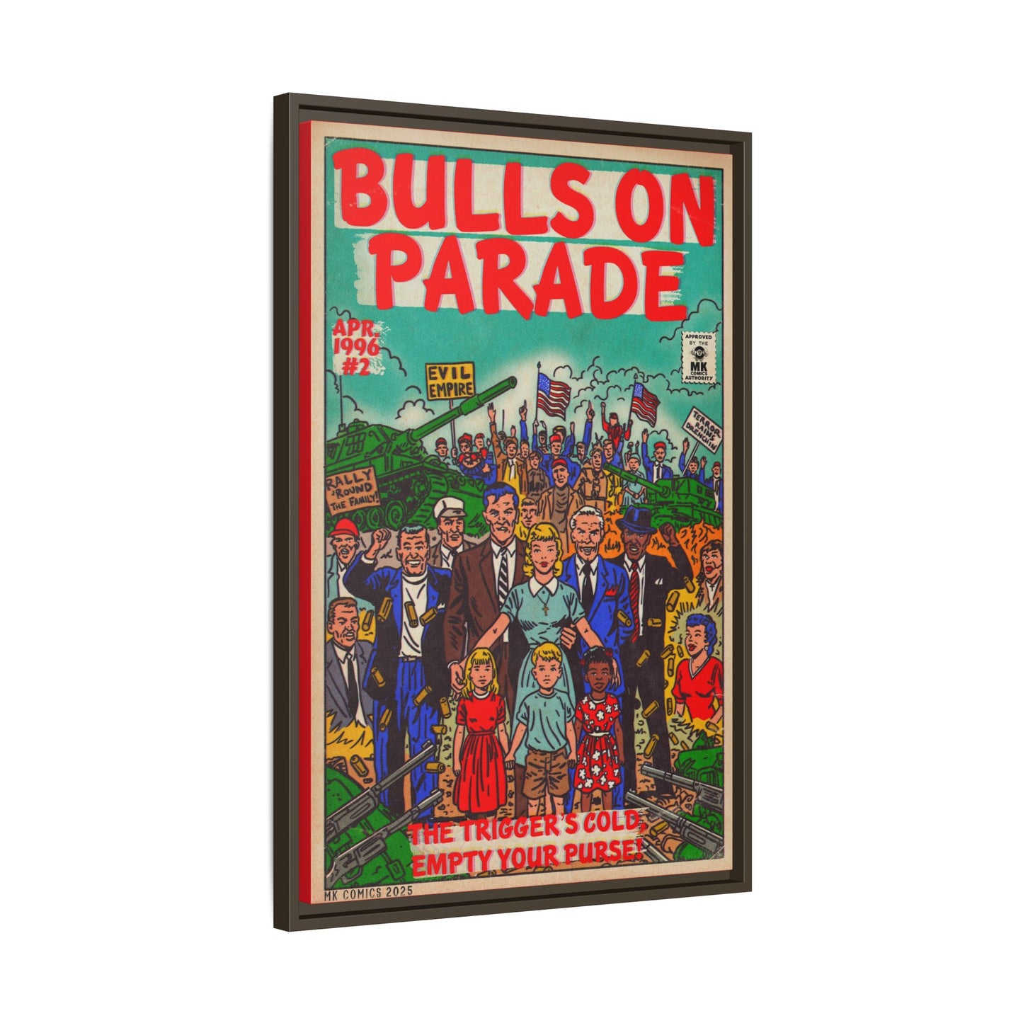 Bulls Parade -Matte Canvas, Framed (Multi-color)