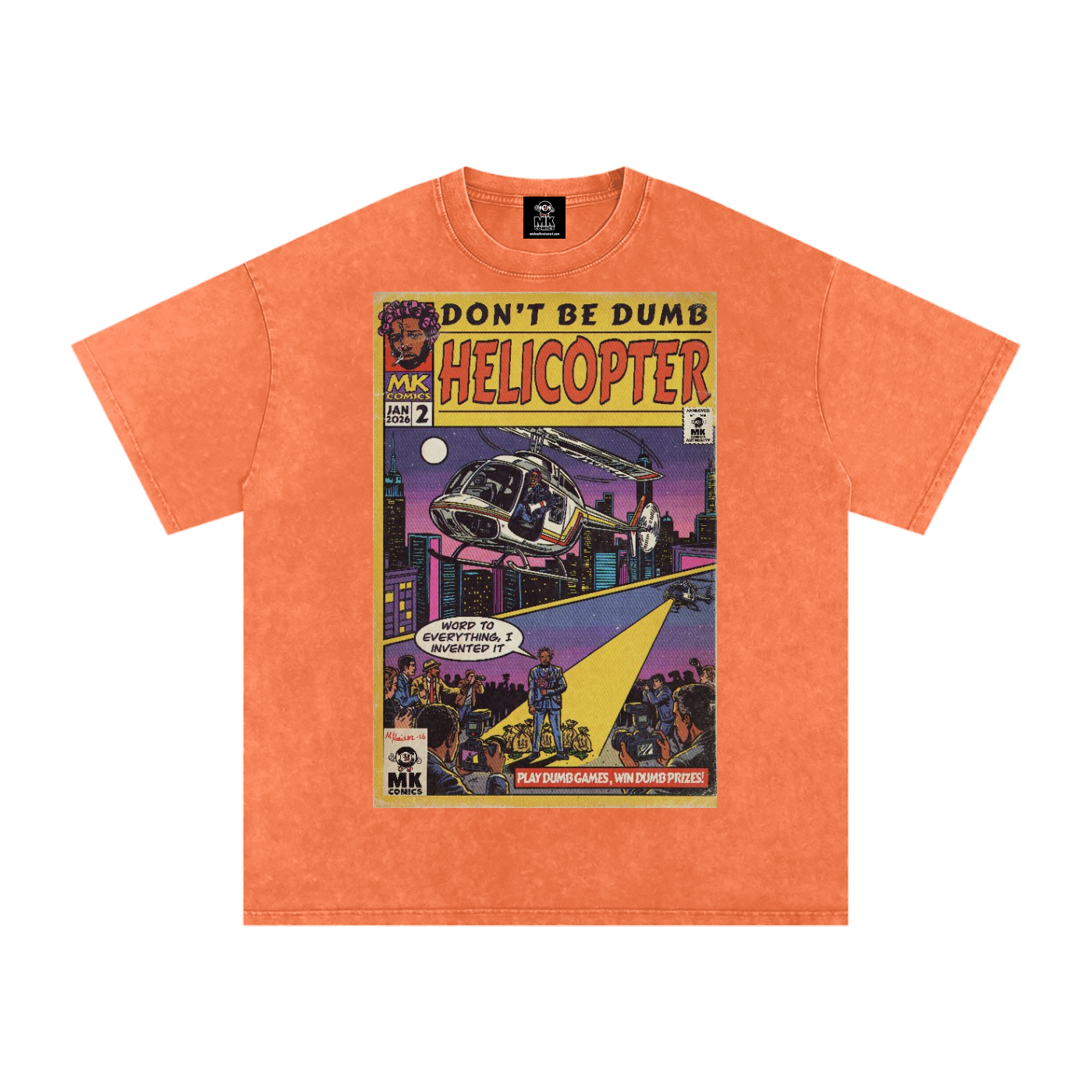 Helicopter - Snow Washed Oversized Cotton T-Shirt