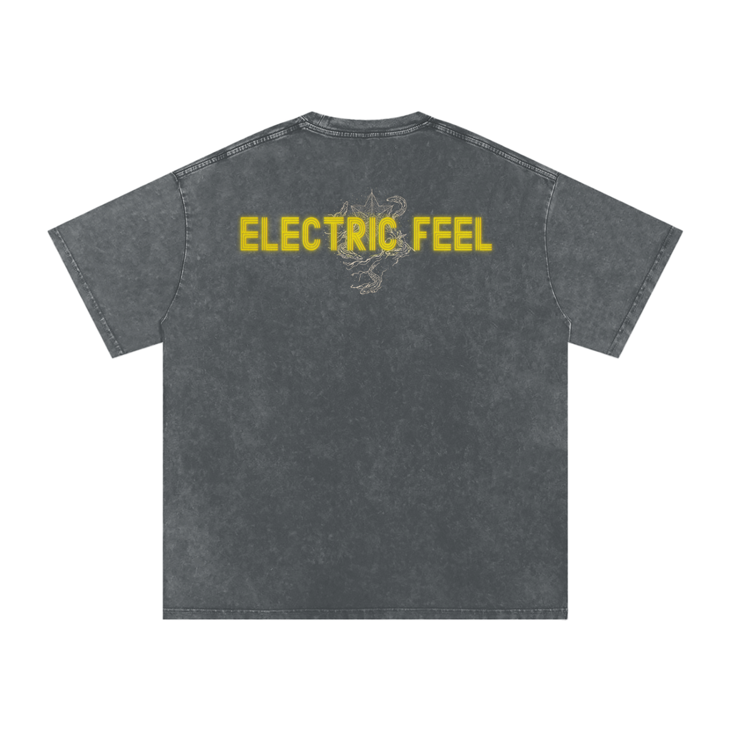 Electric Feel - Snow Washed Oversized Cotton T-Shirt