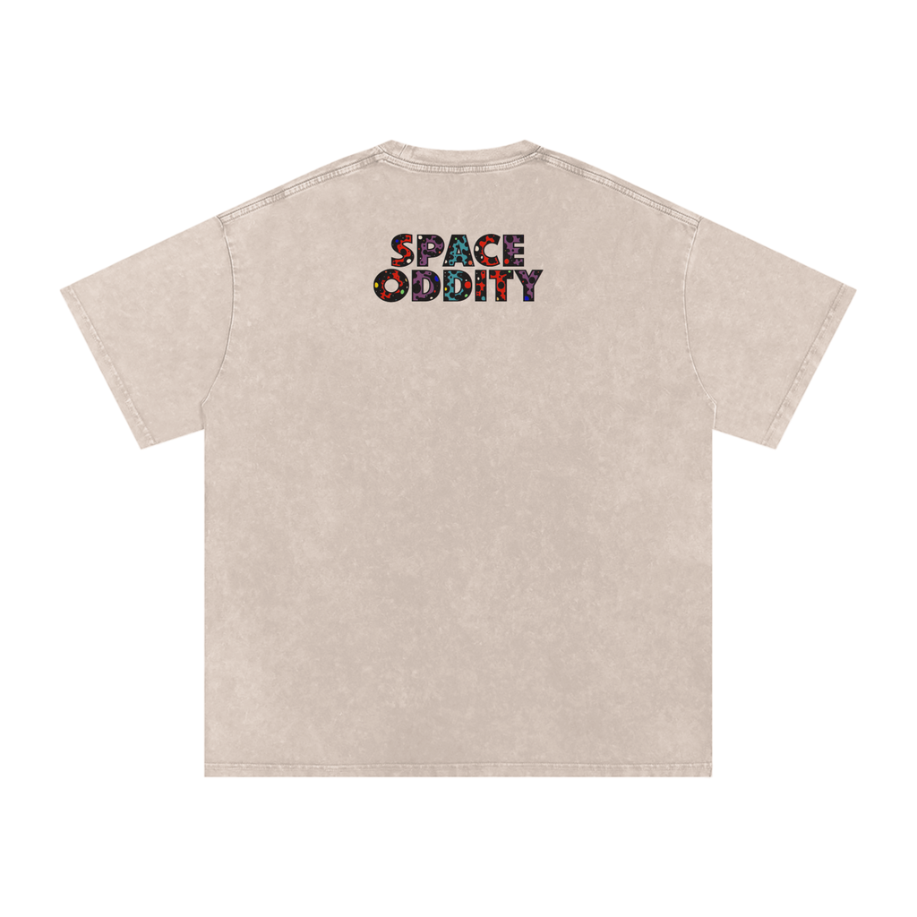 Space Oddity - Snow Washed Oversized Cotton T-Shirt