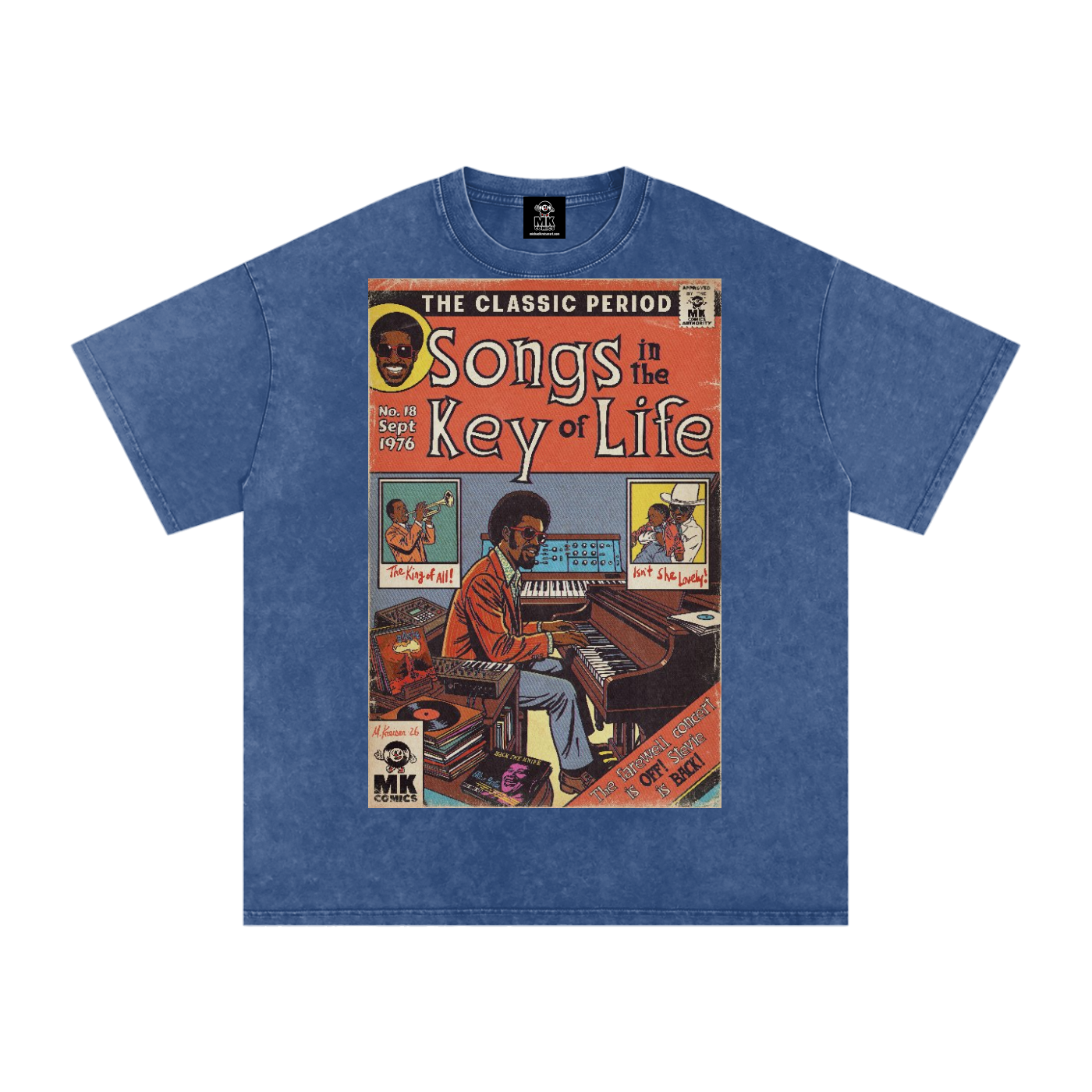 Songs in the Key of Life - Snow Washed Oversized Cotton T-Shirt