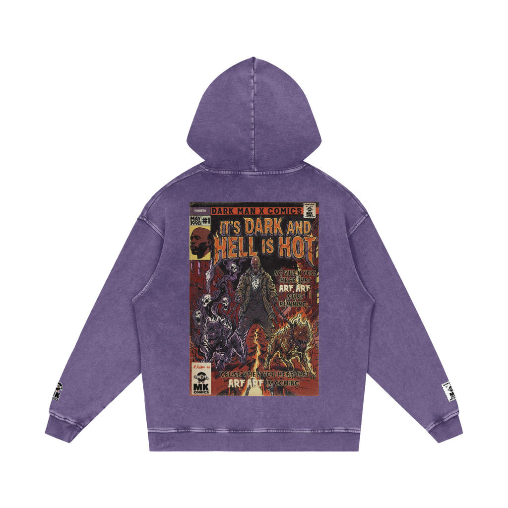 It's Dark & Hell is Hot - Snow Washed Loose Cotton Hoodie