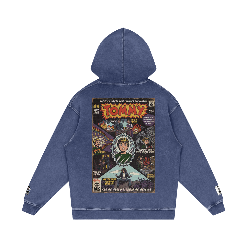 Tommy - Snow Washed Loose Cotton Hoodie