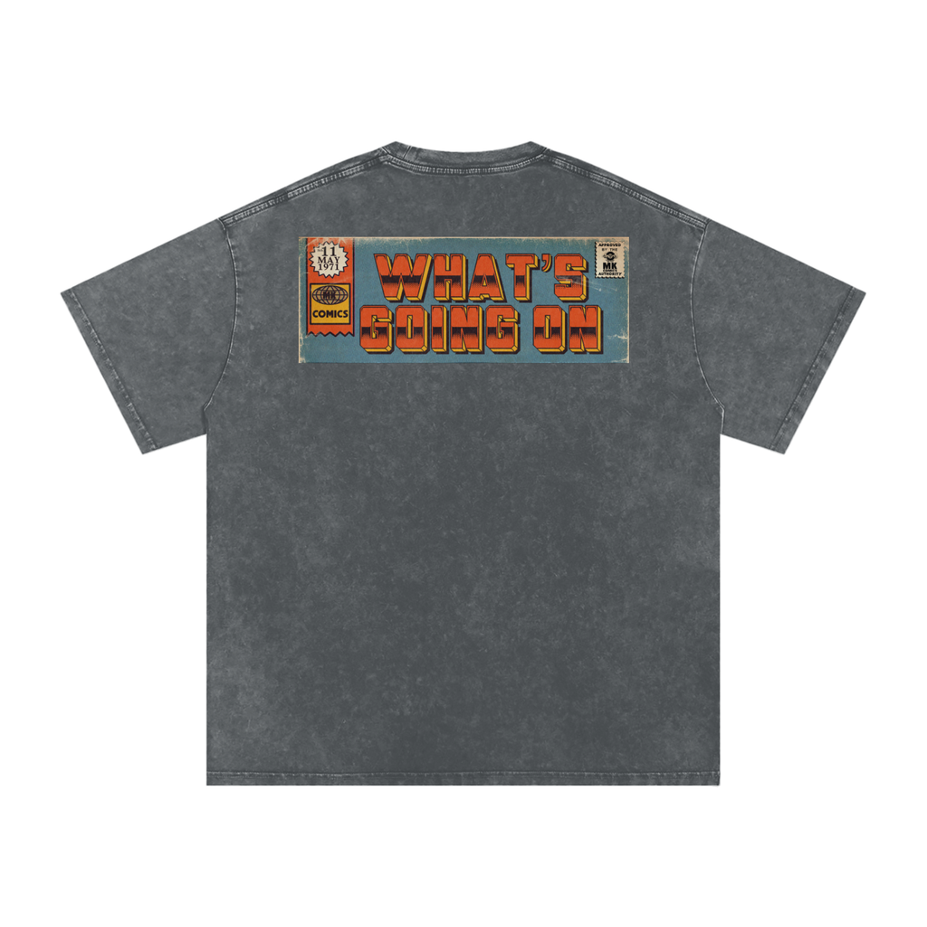 What's Going On - Snow Washed Oversized Cotton T-Shirt