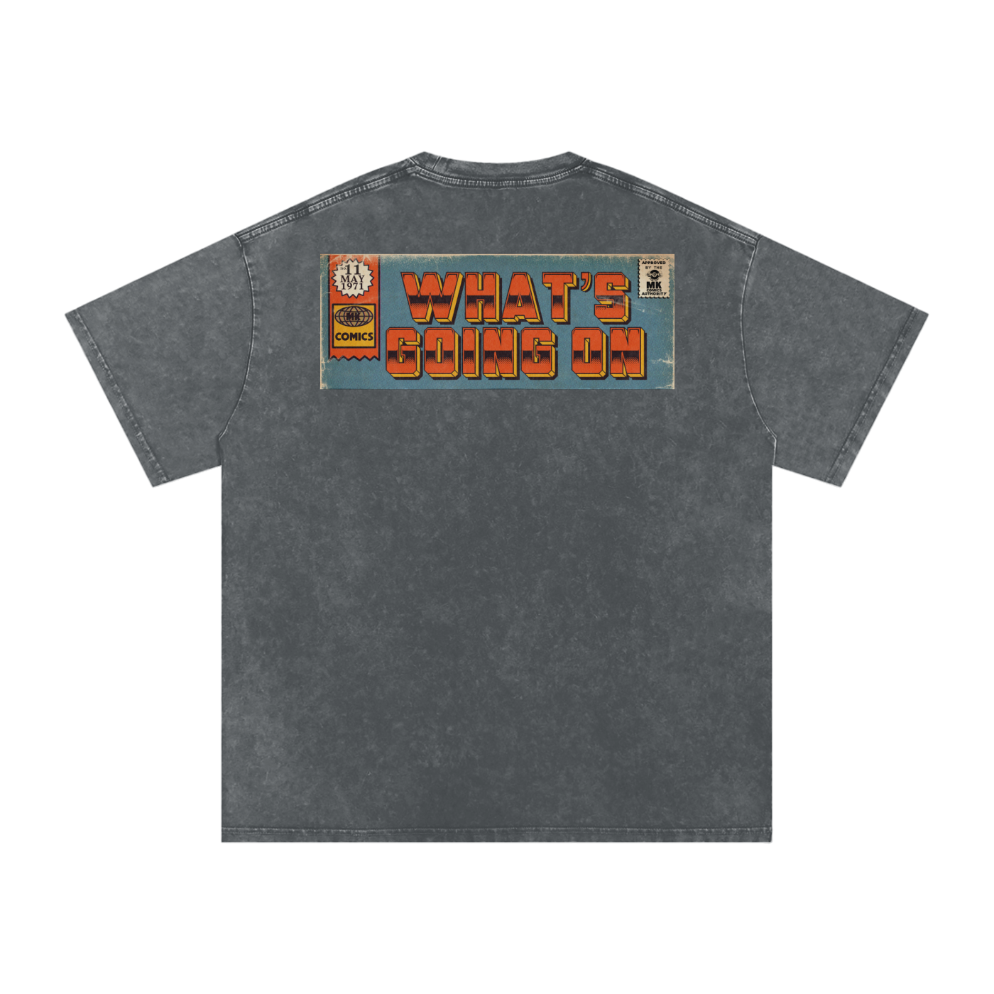 What's Going On - Snow Washed Oversized Cotton T-Shirt