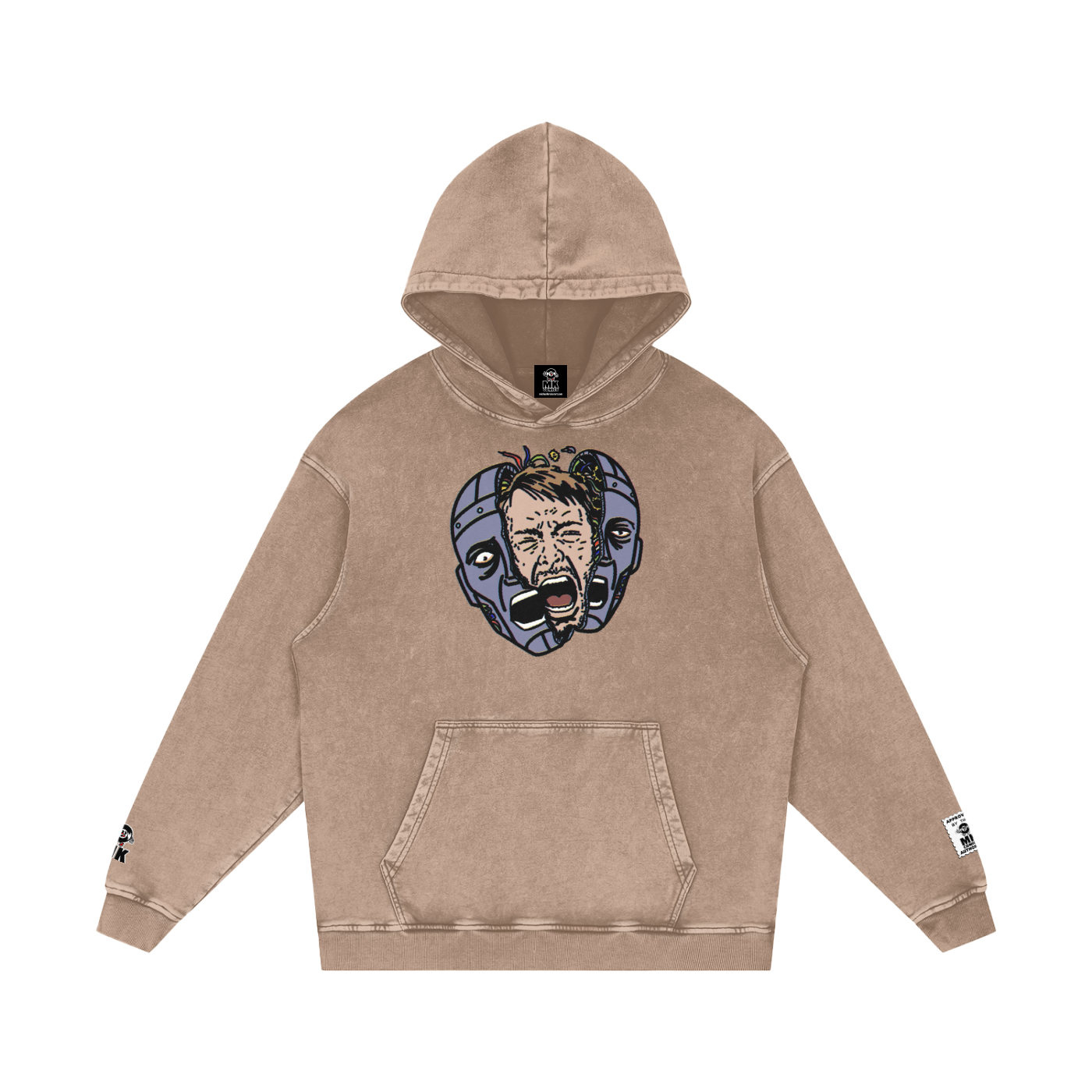 Paranoid Android -  Snow Washed Loose Cotton Hoodie