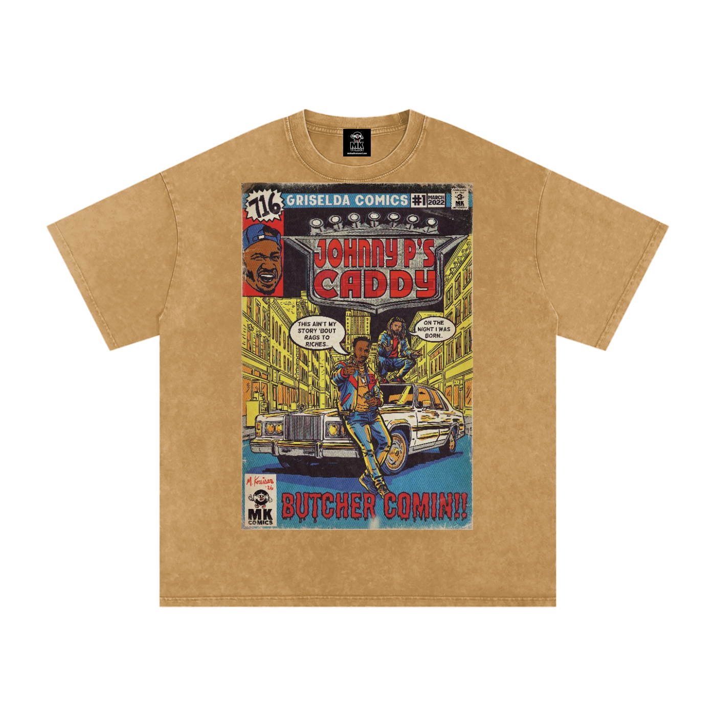 Johnny P's Caddy - Snow Washed Oversized Cotton T-Shirt