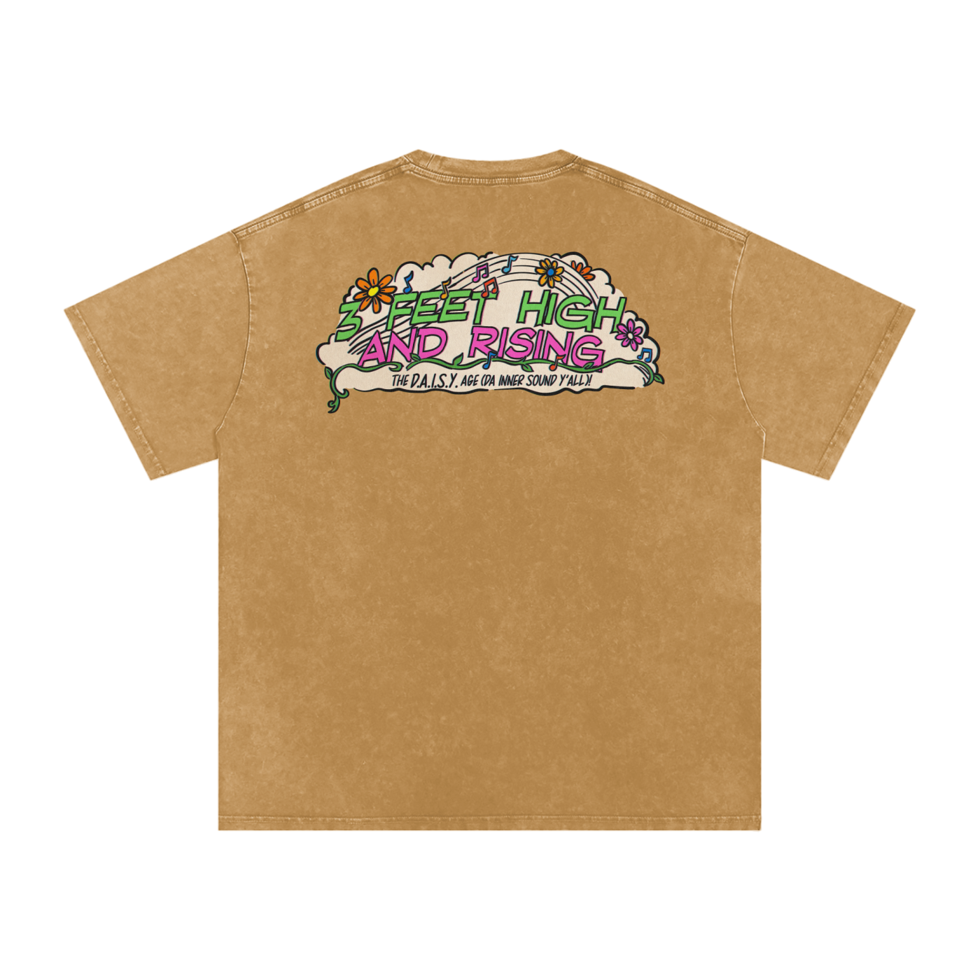 3 Feet High & Rising - Snow Washed Oversized Cotton T-Shirt