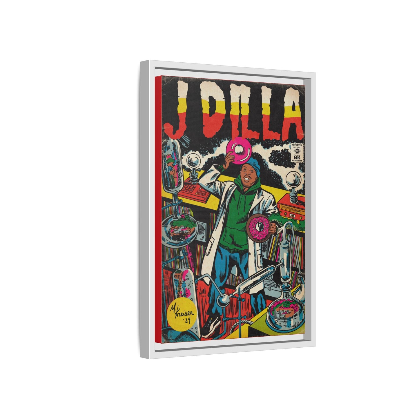 J Dilla - Comic Book Art - Gallery Canvas Wraps, Vertical Frame