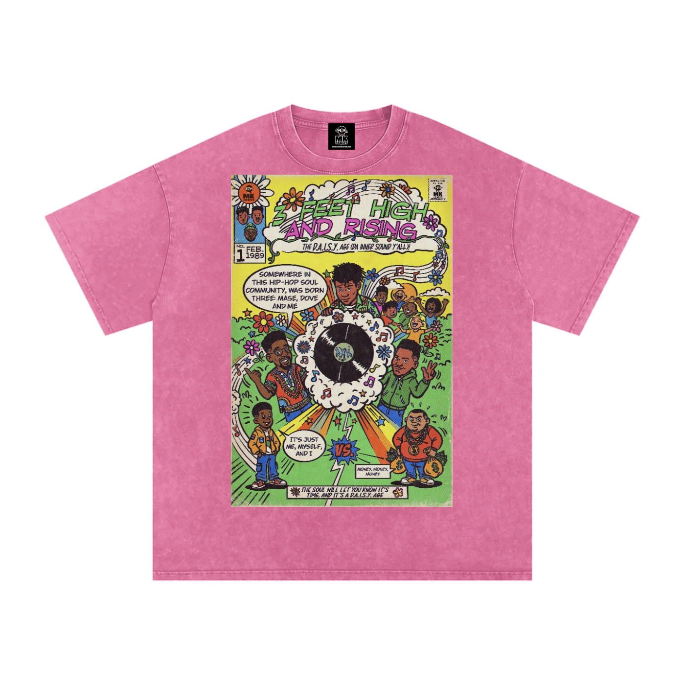 3 Feet High & Rising - Snow Washed Oversized Cotton T-Shirt