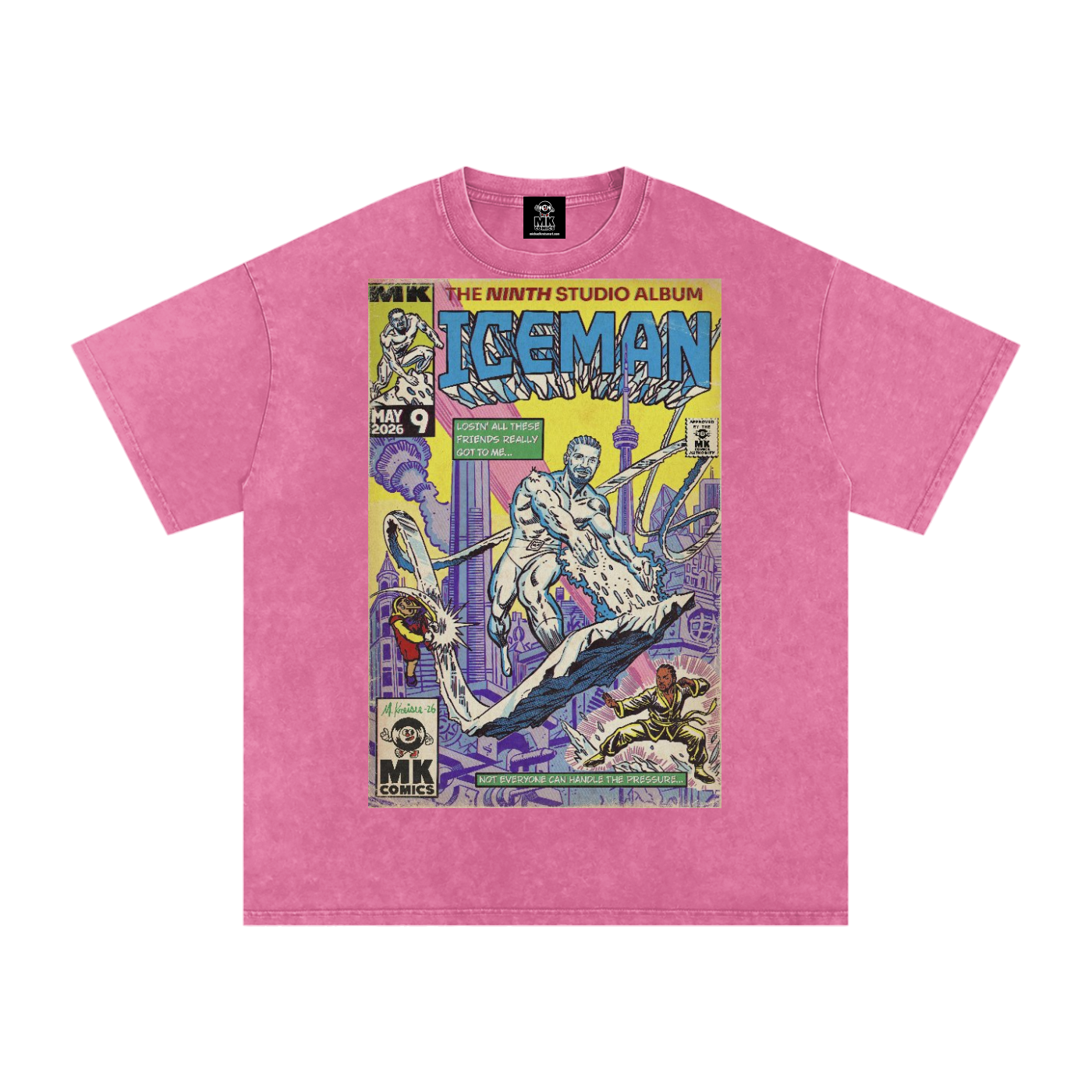 Iceman - Snow Washed Oversized Cotton T-Shirt