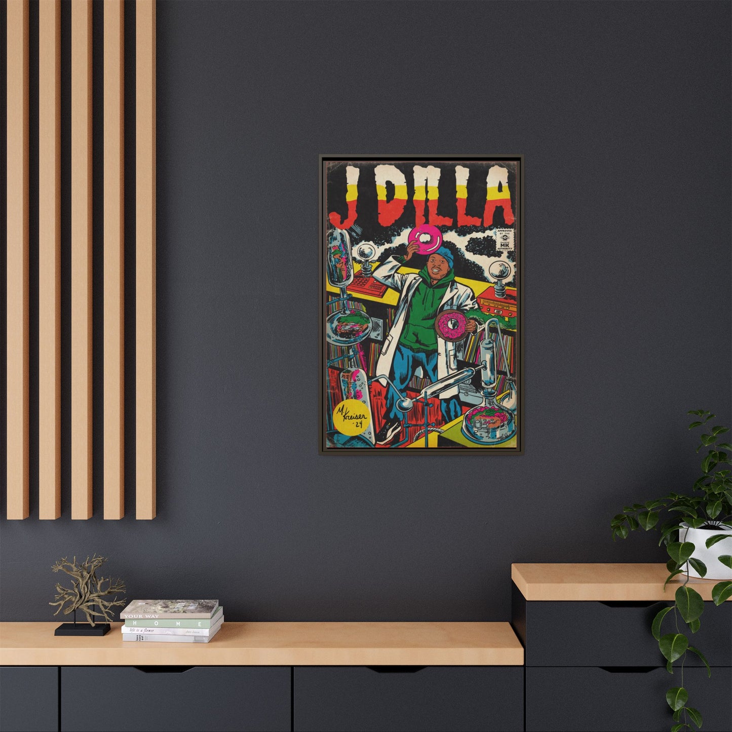 J Dilla - Comic Book Art - Gallery Canvas Wraps, Vertical Frame