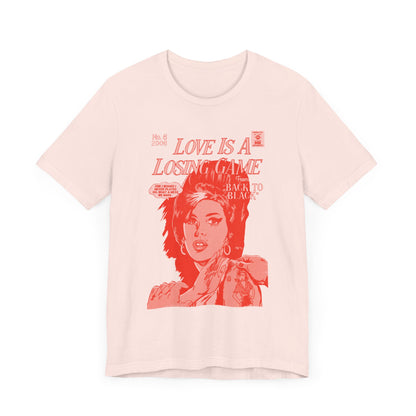 Amy Winehouse - Love is a Losing Game - RED VARIANT - Unisex Jersey Short Sleeve Tee