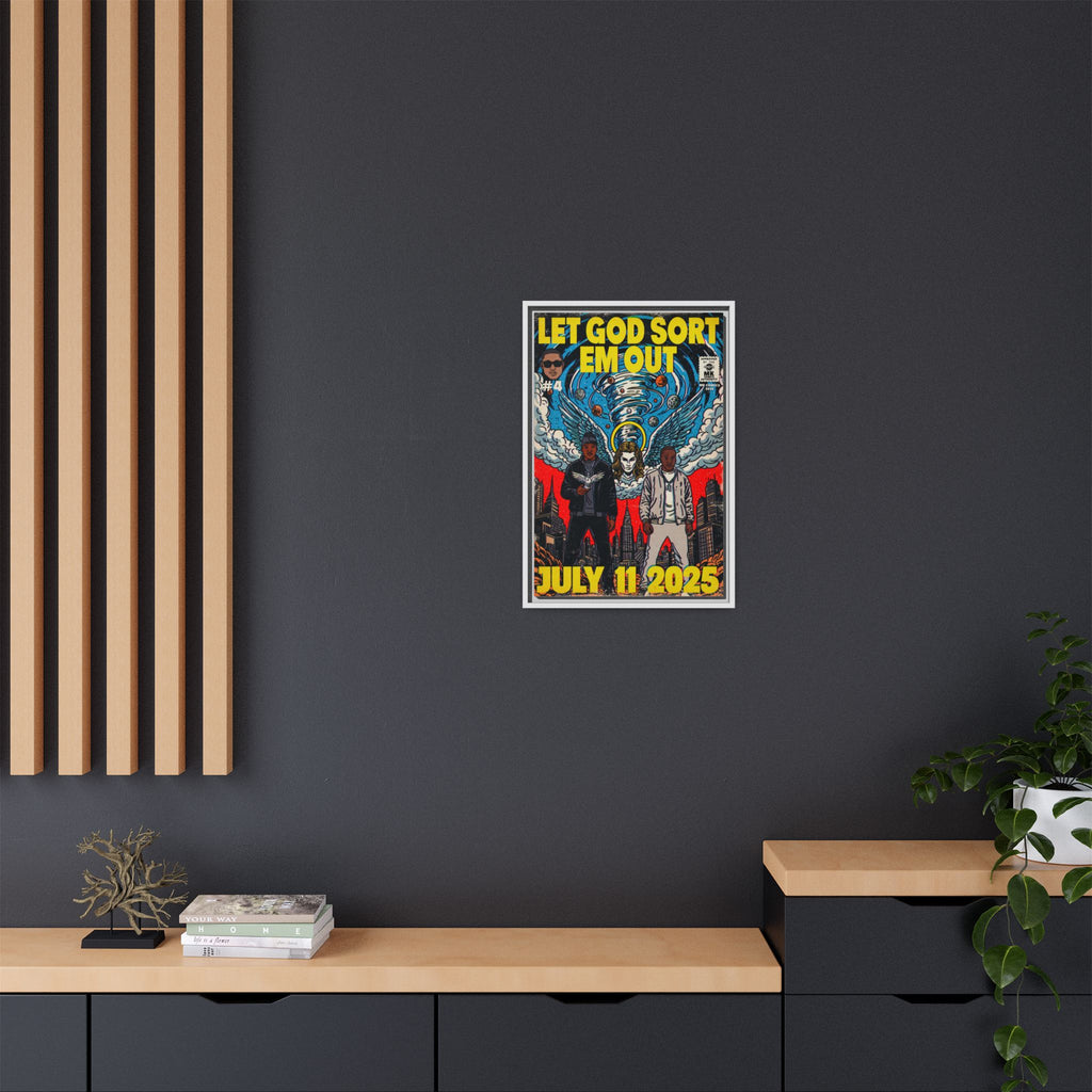 Let God Sort Em Out - Matte Canvas, Framed (Multi-color)