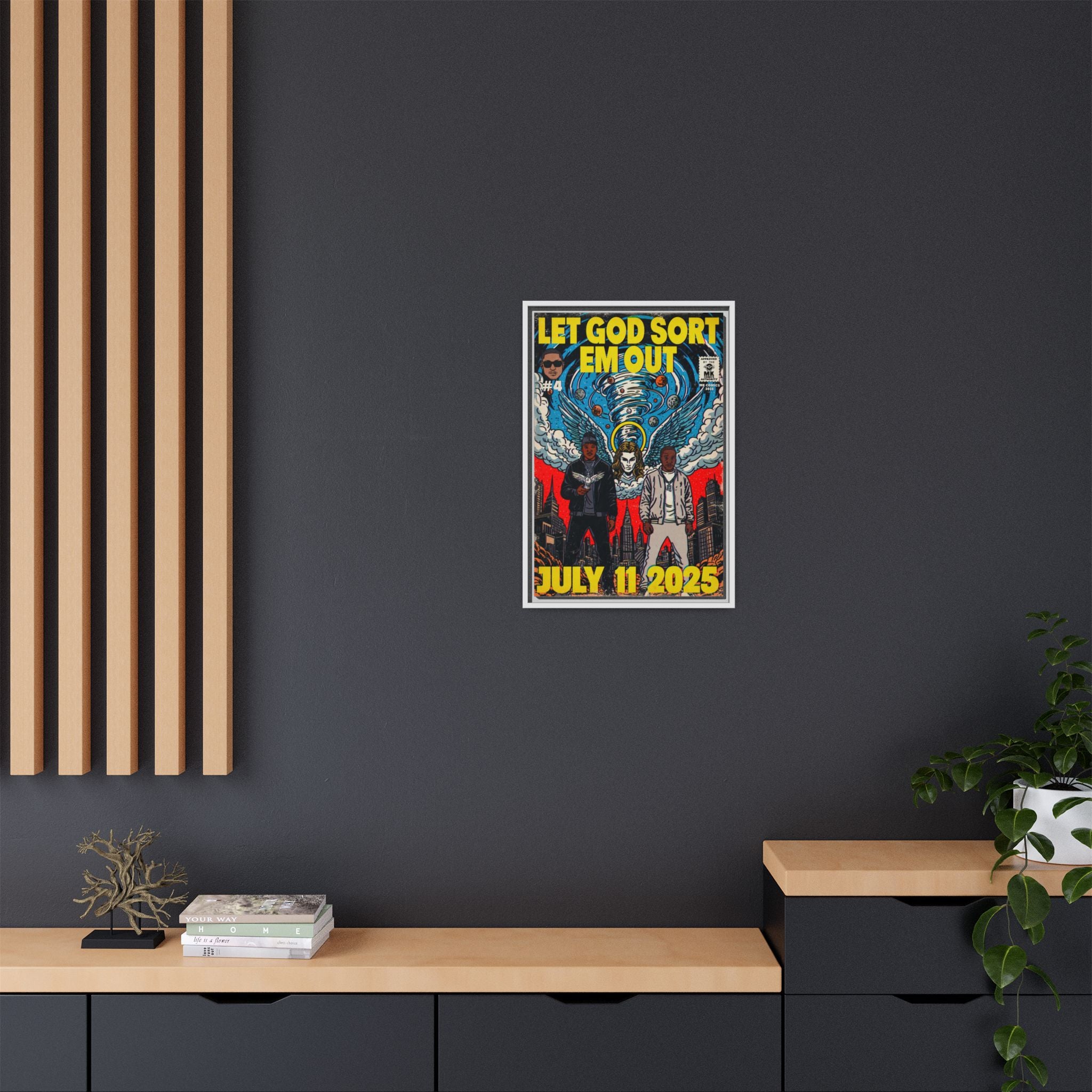 Let God Sort Em Out - Matte Canvas, Framed (Multi-color)