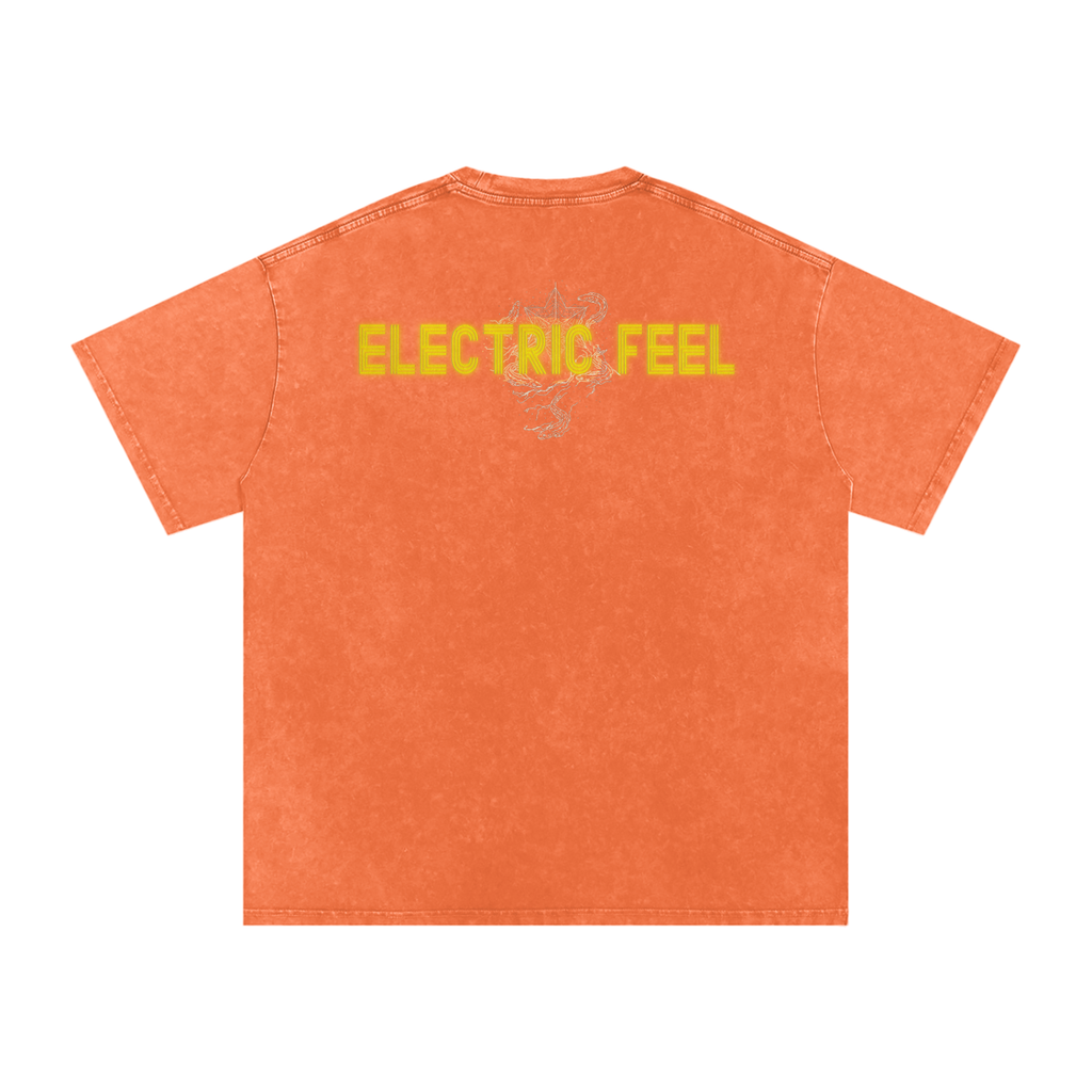 Electric Feel - Snow Washed Oversized Cotton T-Shirt