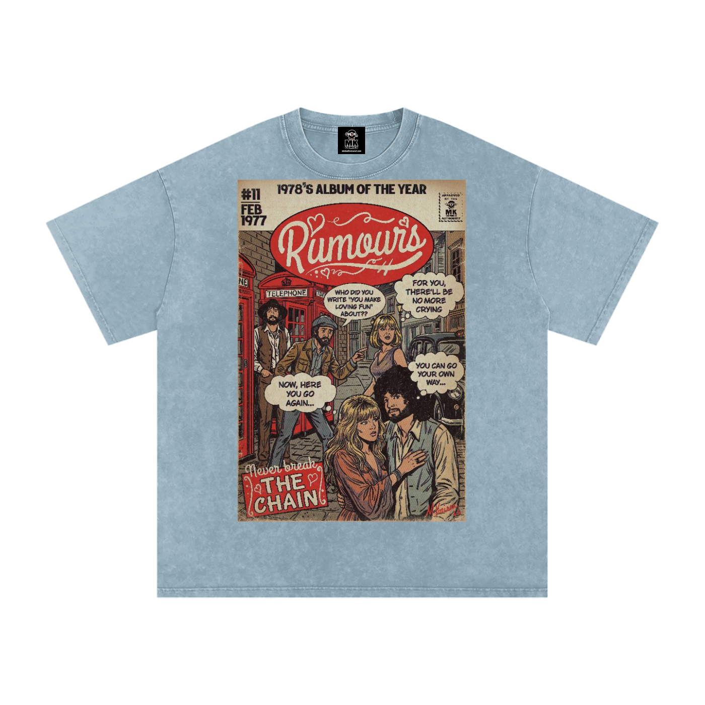 Rumours - Snow Washed Oversized Cotton T-Shirt