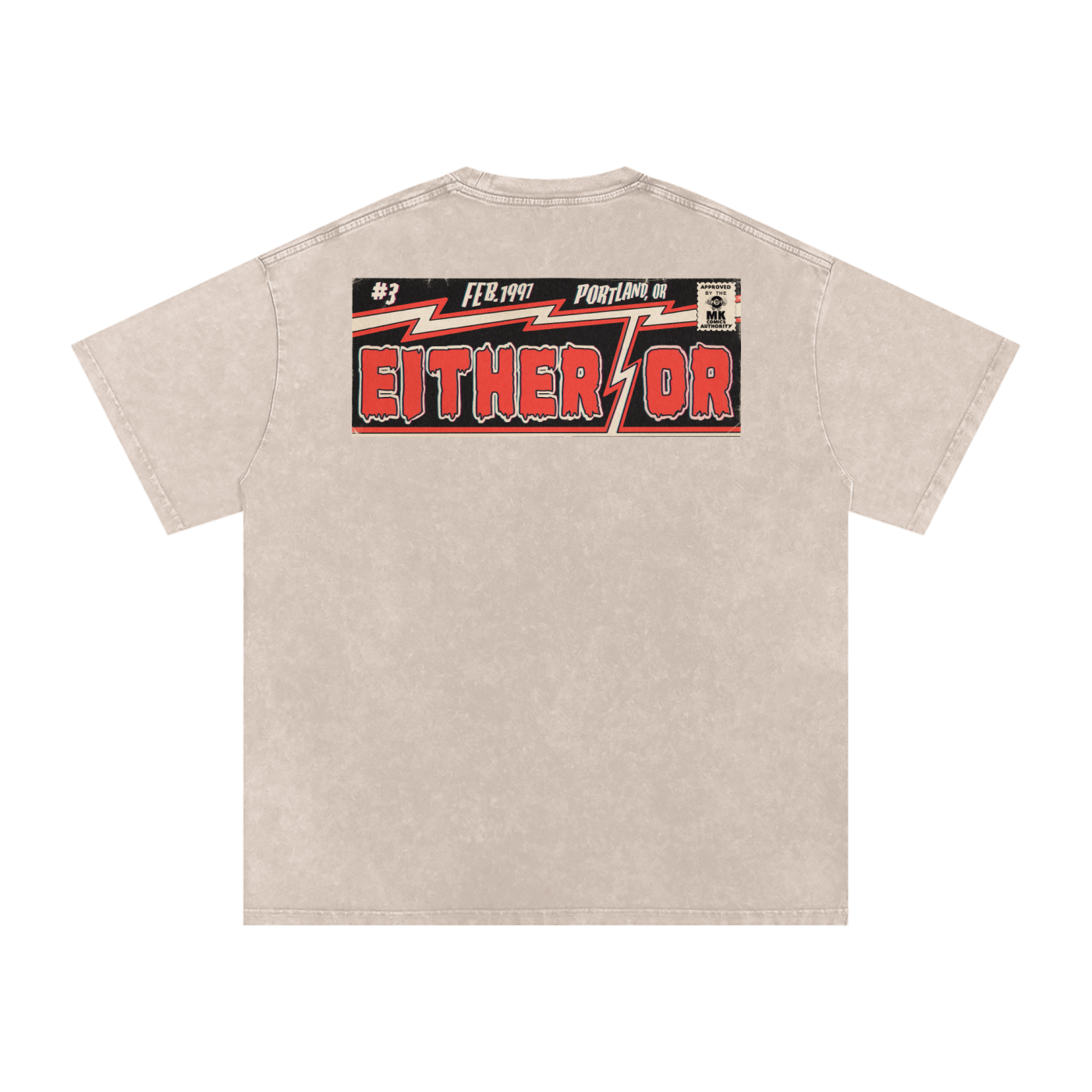 Either/Or - Snow Washed Oversized Cotton T-Shirt