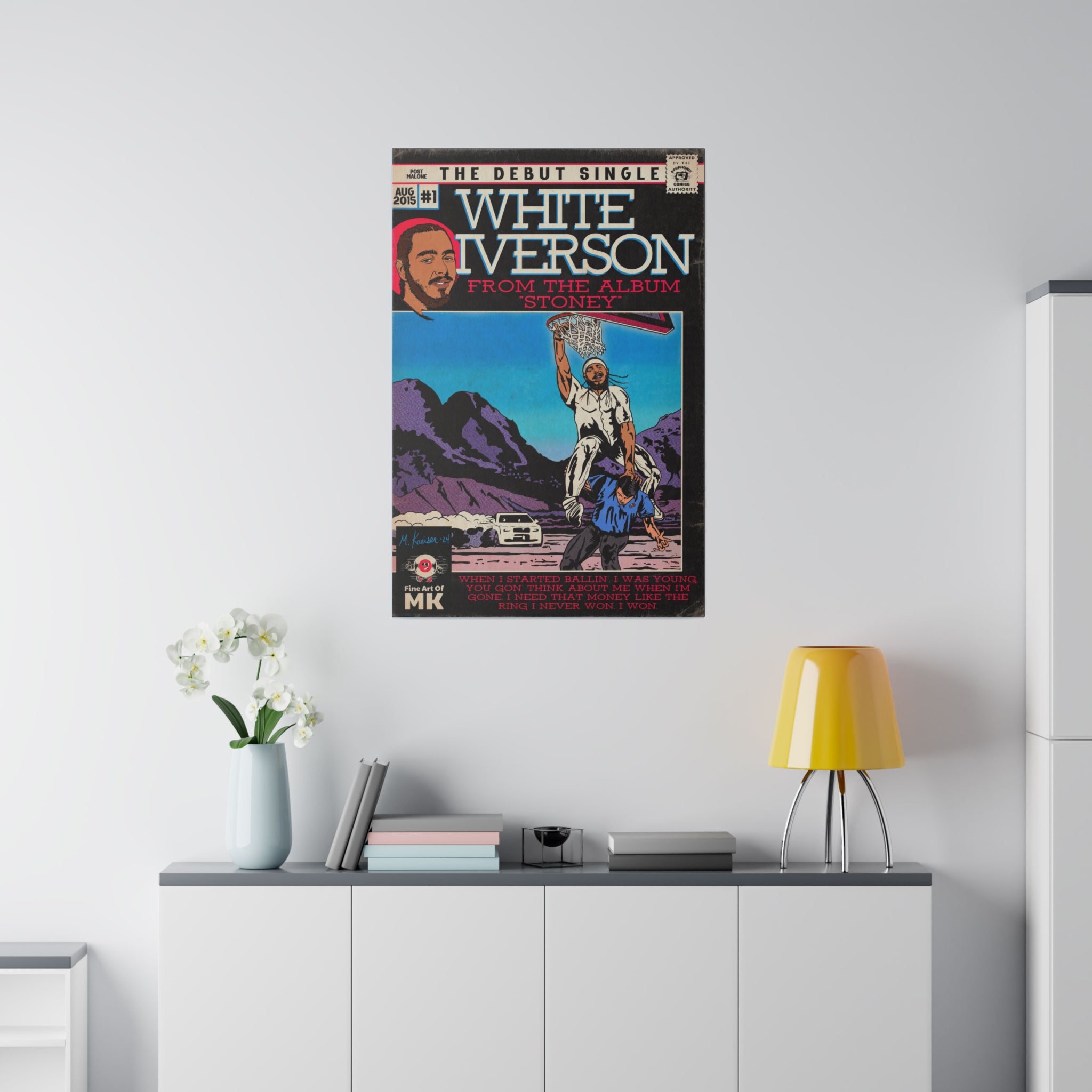 White Iverson - Matte Canvas, Stretched, 0.75"