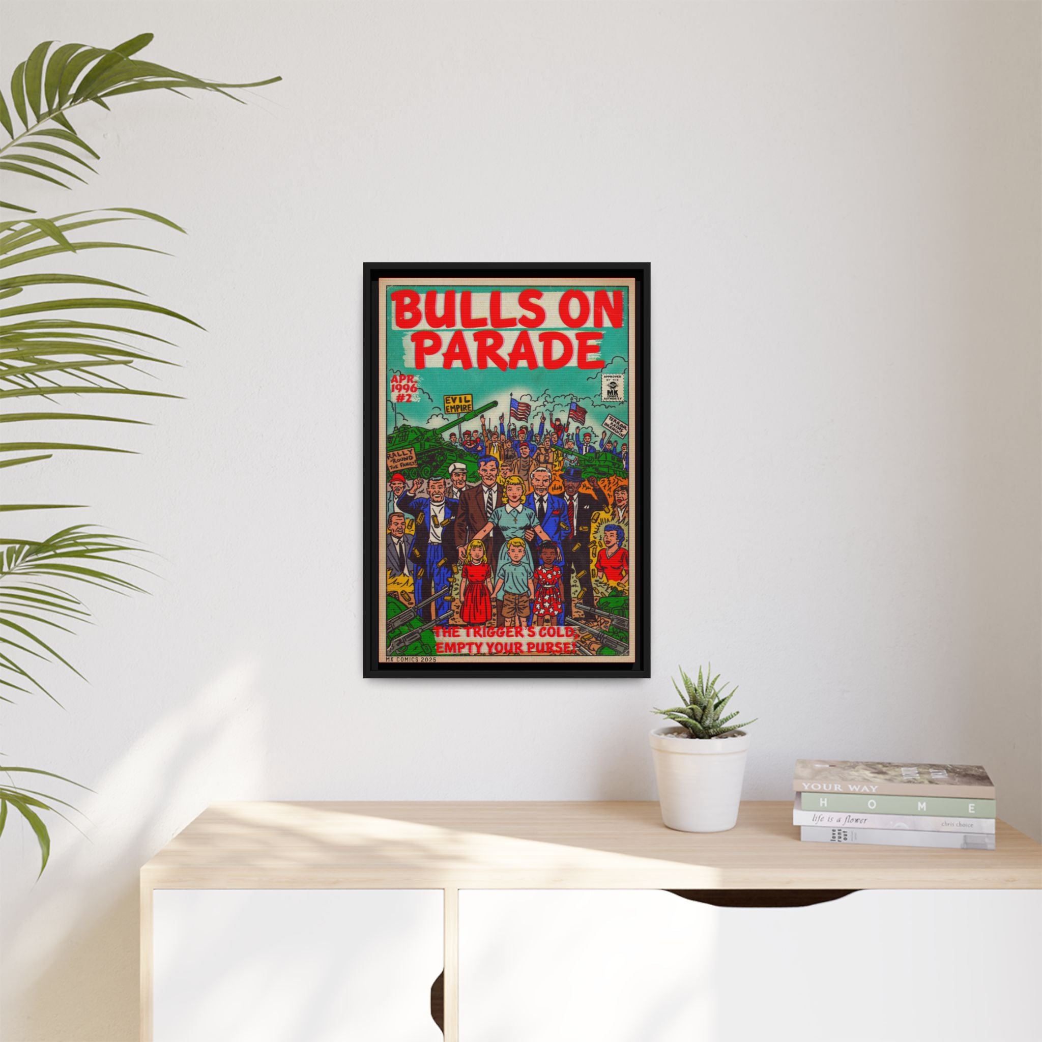 Bulls Parade -Matte Canvas, Framed (Multi-color)