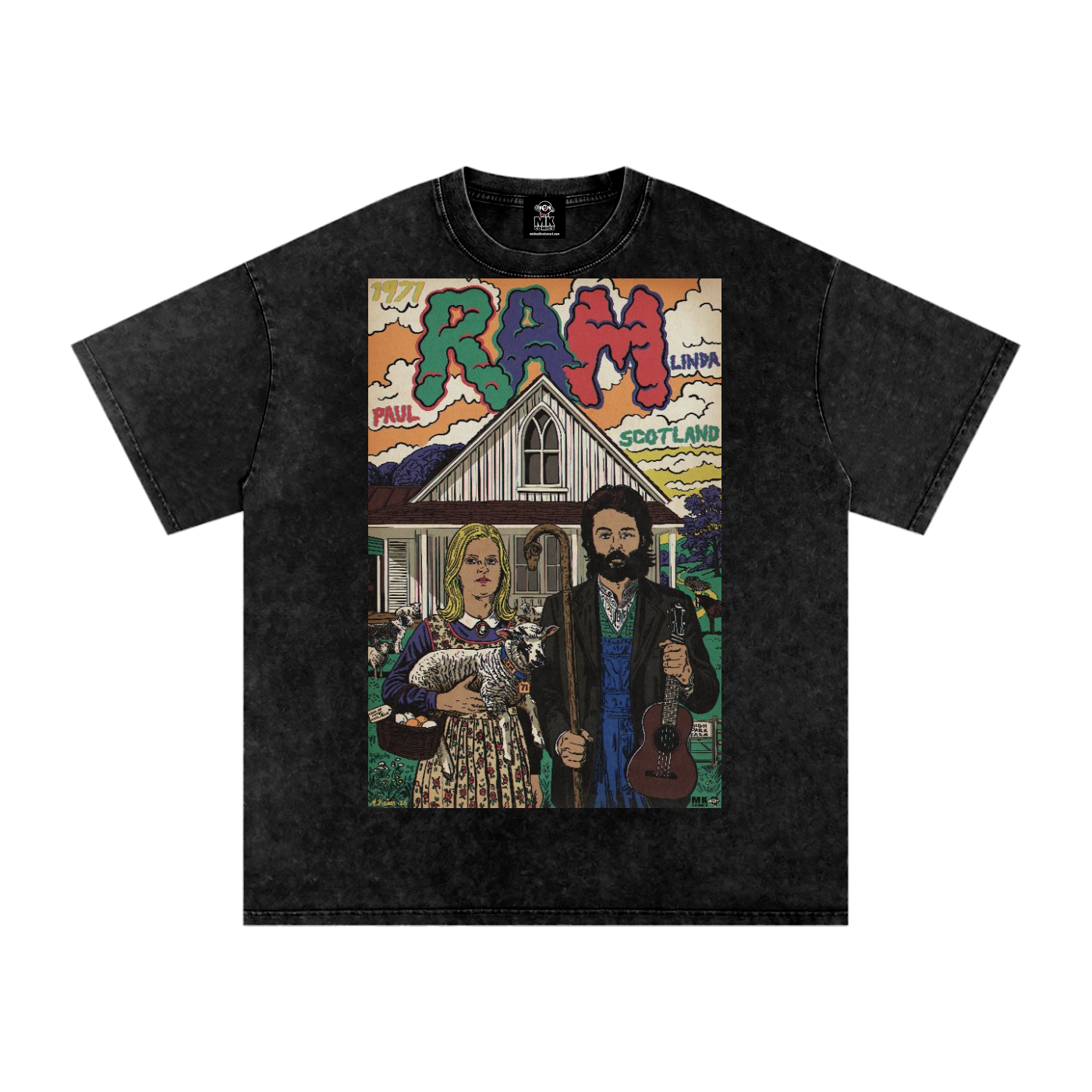 Ram - Snow Washed Oversized Cotton T-Shirt