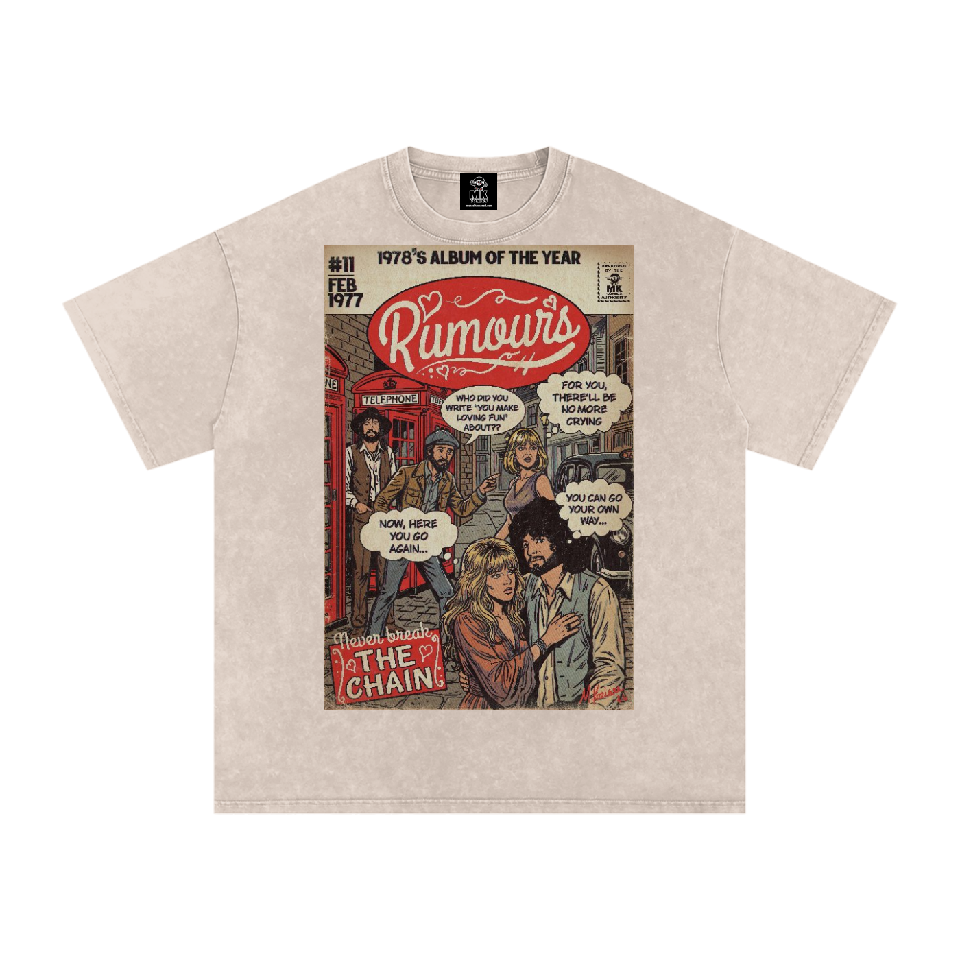 Rumours - Snow Washed Oversized Cotton T-Shirt