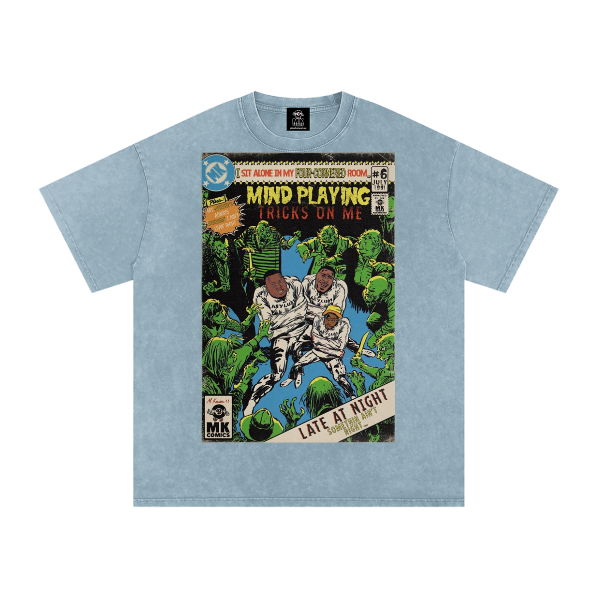 Mind Playing Tricks on Me - Snow Washed Oversized Cotton T-Shirt
