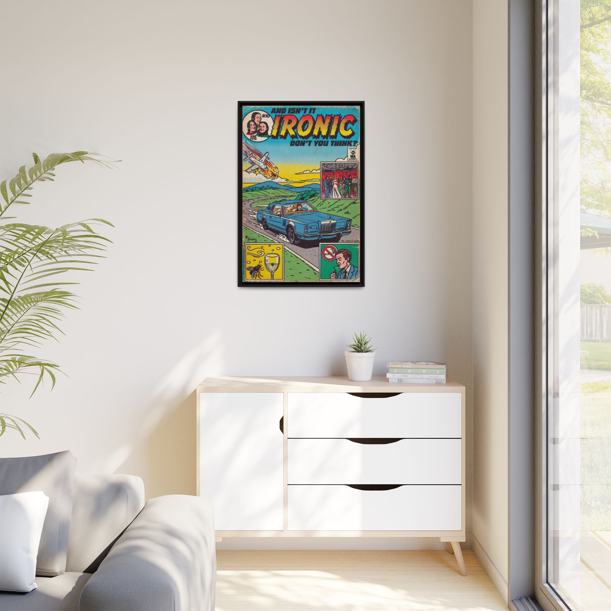 Ironic - Matte Canvas, Framed (Multi-color)