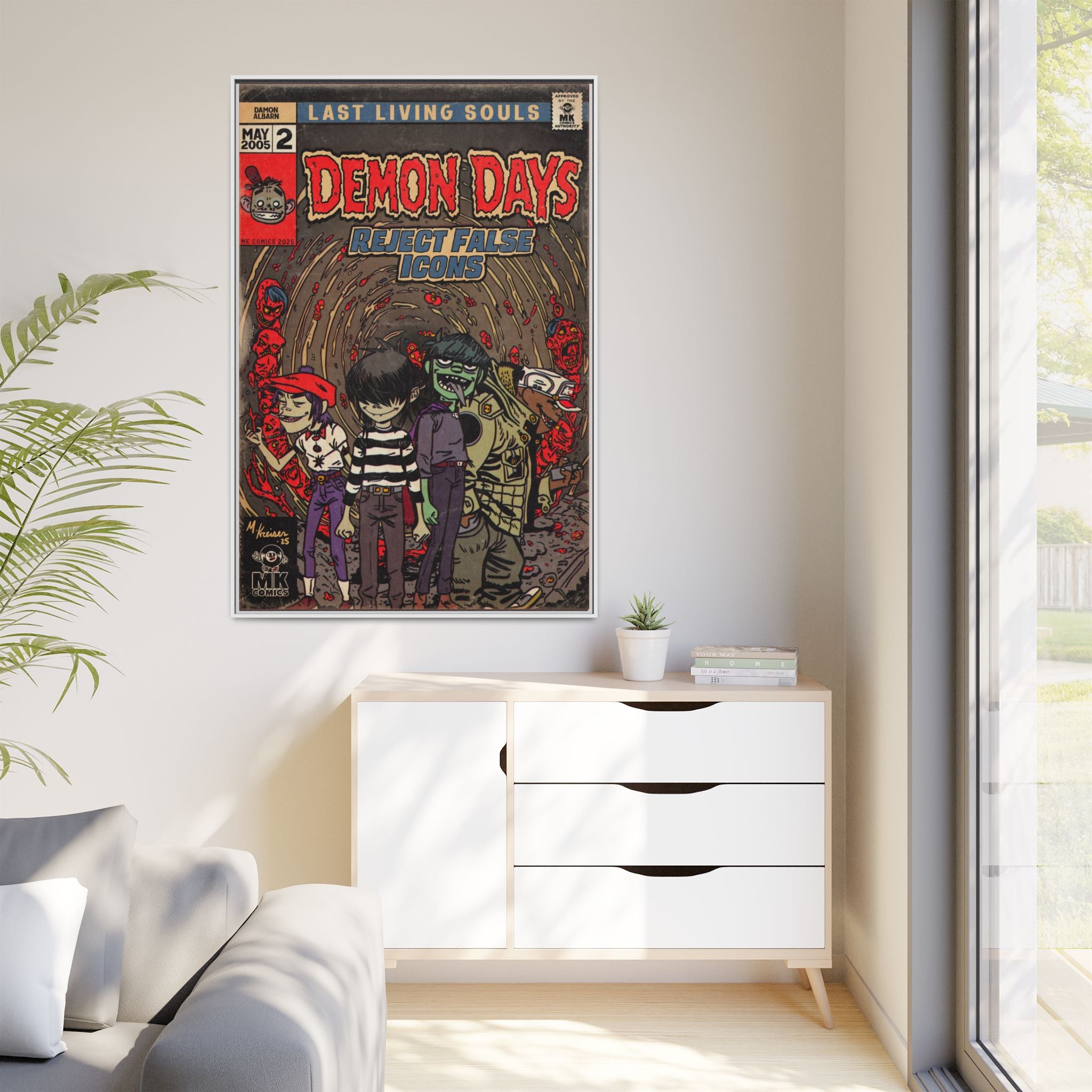 Demon Days - Matte Canvas, Framed (Multi-color)