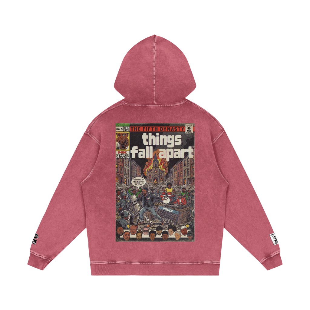 Things Fall Apart - Snow Washed Loose Cotton Hoodie