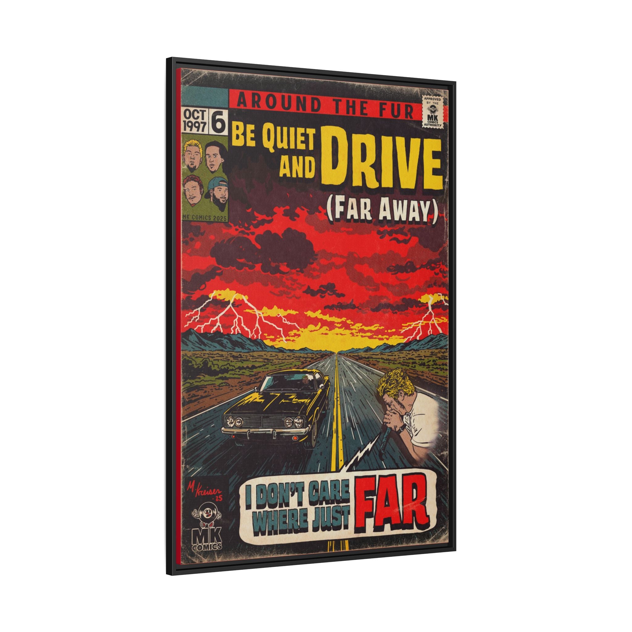 Be Quiet and Drive - Matte Canvas, Framed (Multi-color)