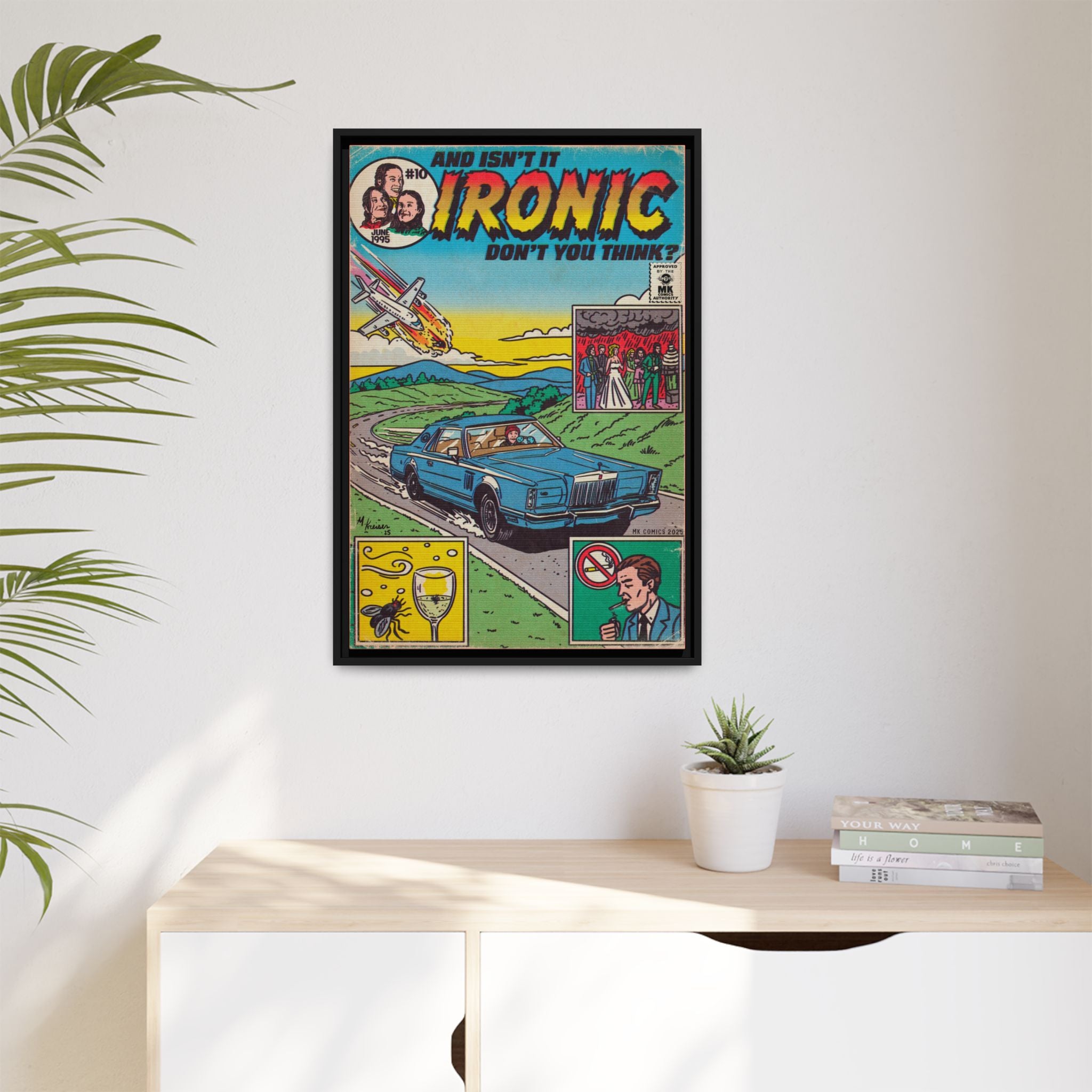 Ironic - Matte Canvas, Framed (Multi-color)